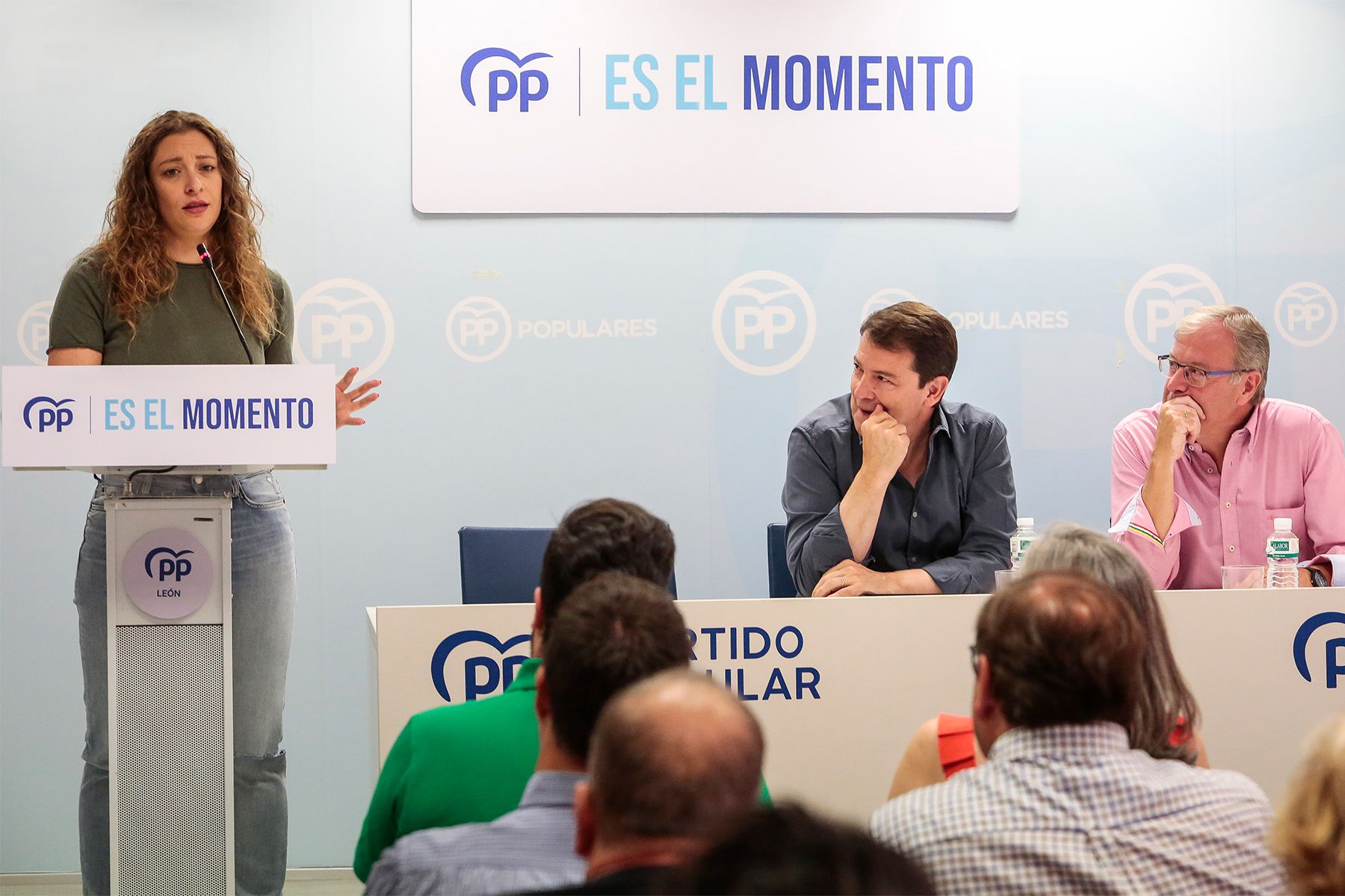 Ester Muñoz durante su intervención en el último acto de campaña celebrado en León