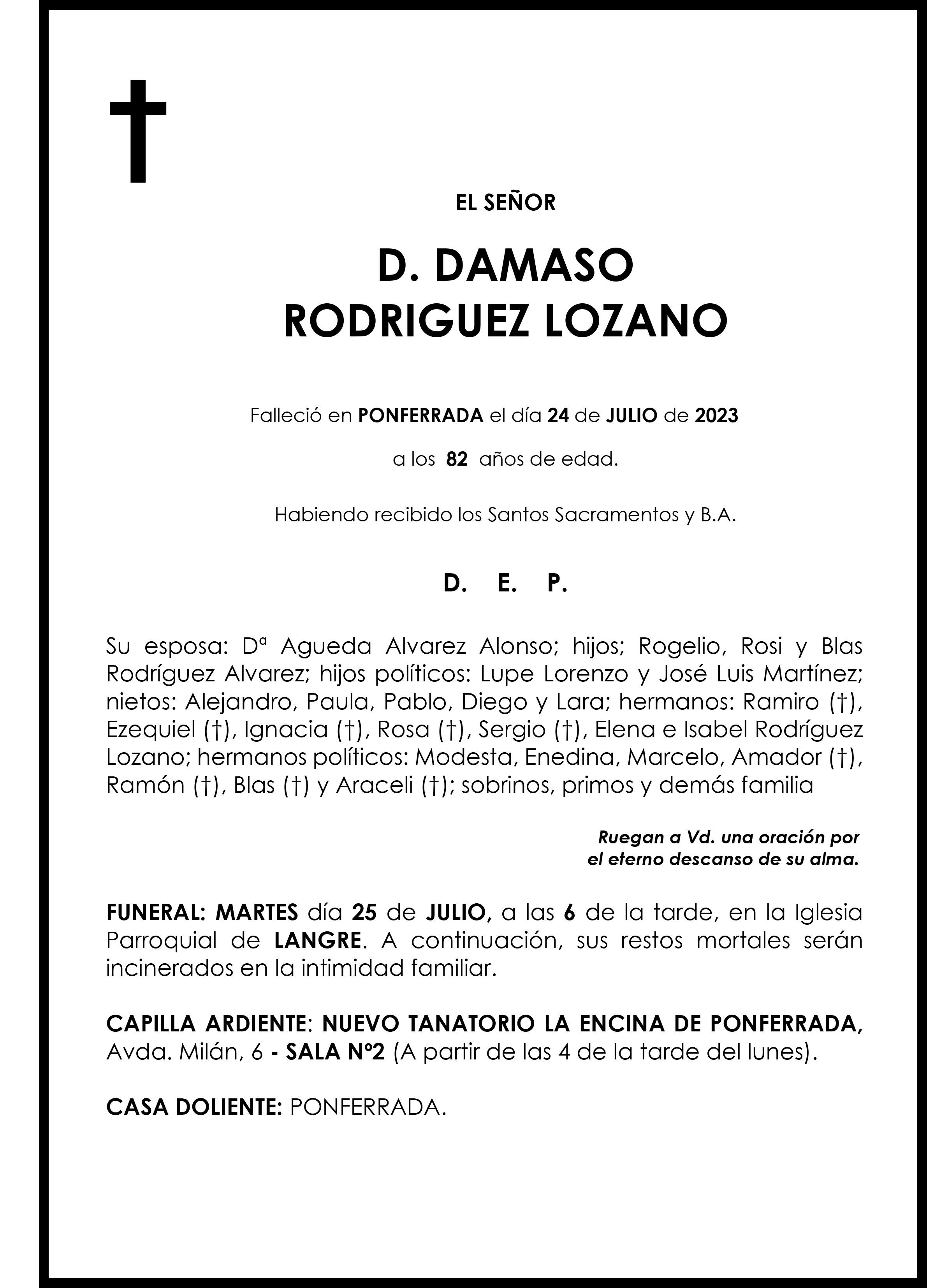 DAMASO RODRIGUEZ LOZANO