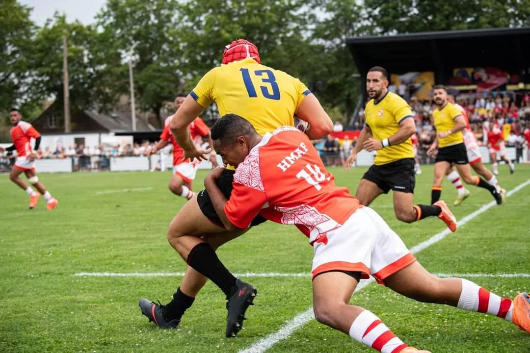 Mundial Militar de Rugby. Partido entre Tonga y España