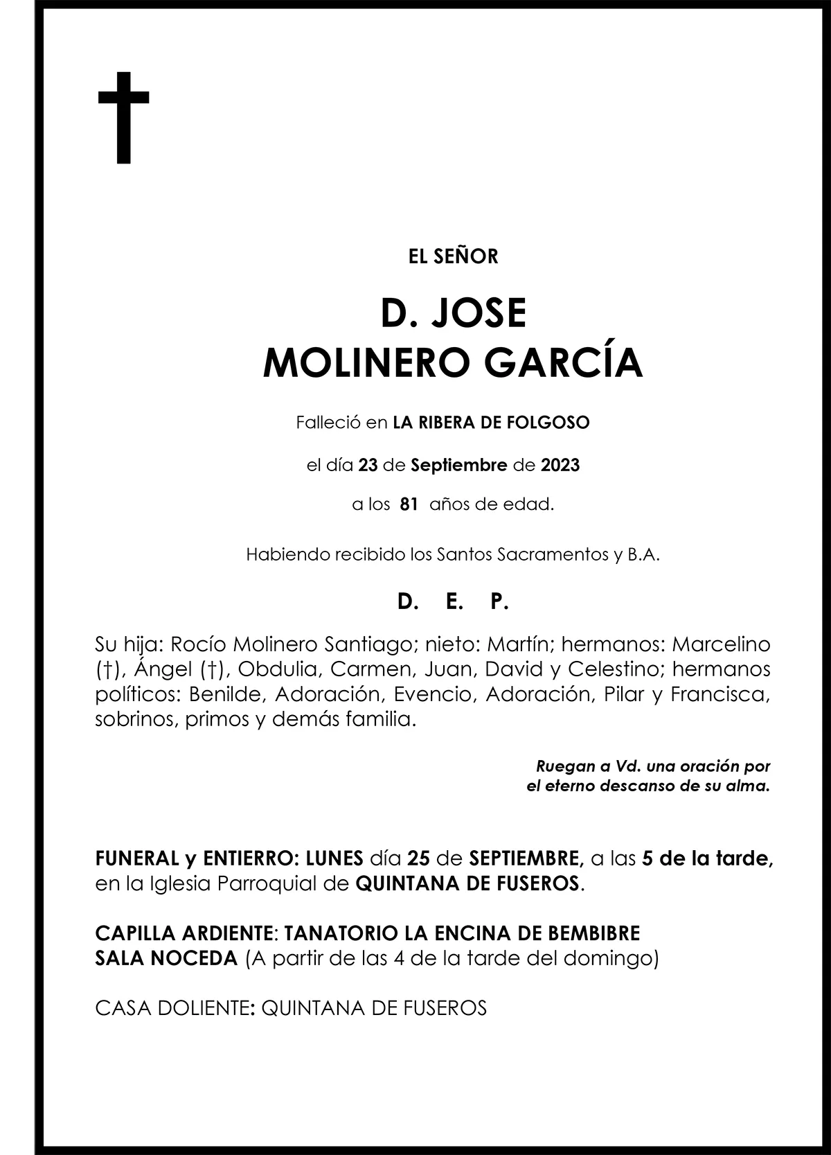 JOSE MOLINERO GARCIA