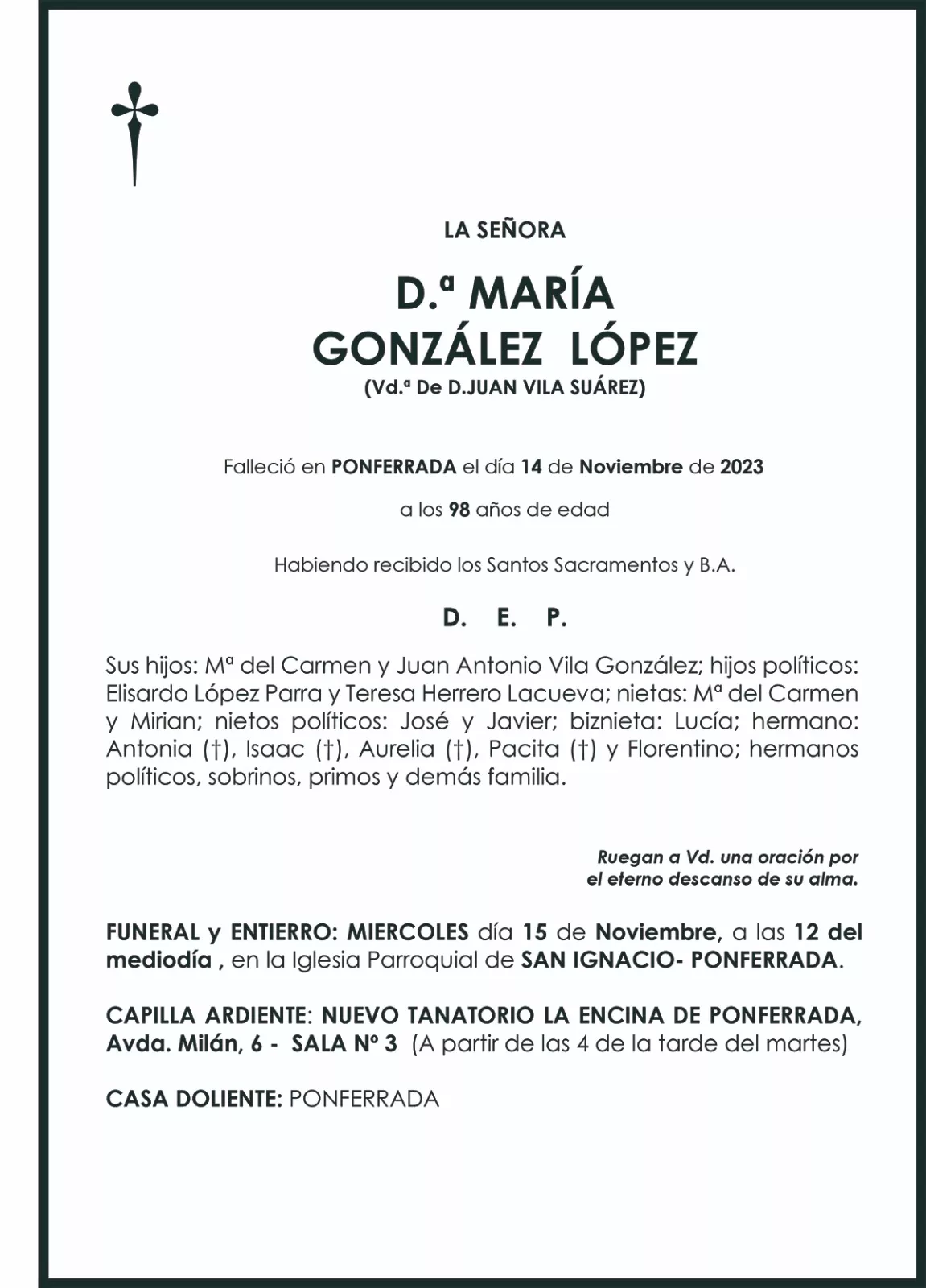 MARIA GONZALEZ LOPEZ 