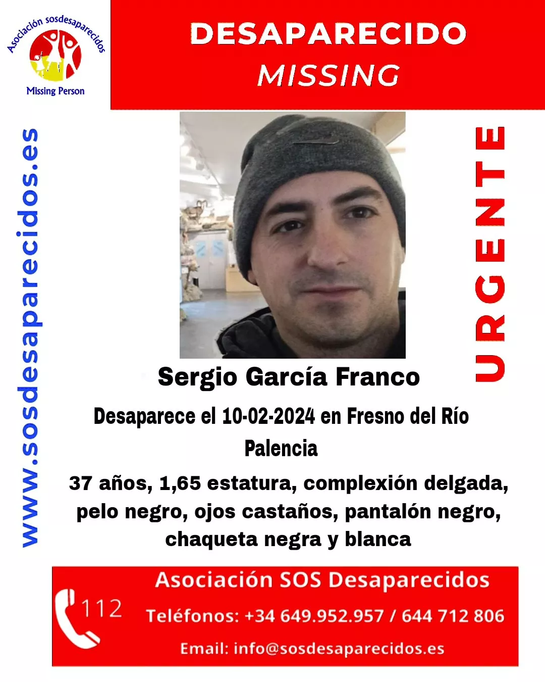 Hombre desaparecido en Palencia