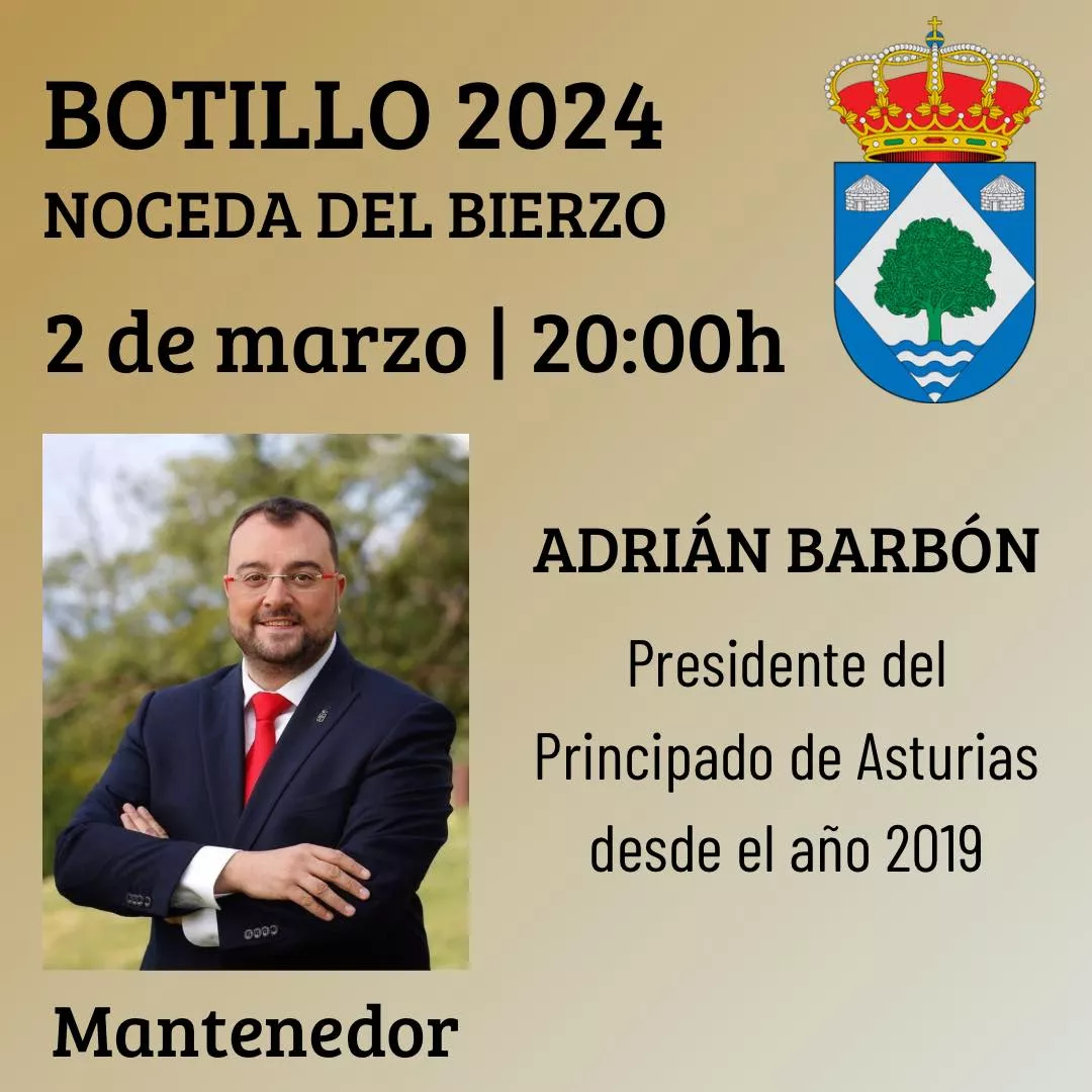 Adrián Barbón, presidente del Principado de Asturias, mantenedor del Botillo de Noceda del Bierzo 2024