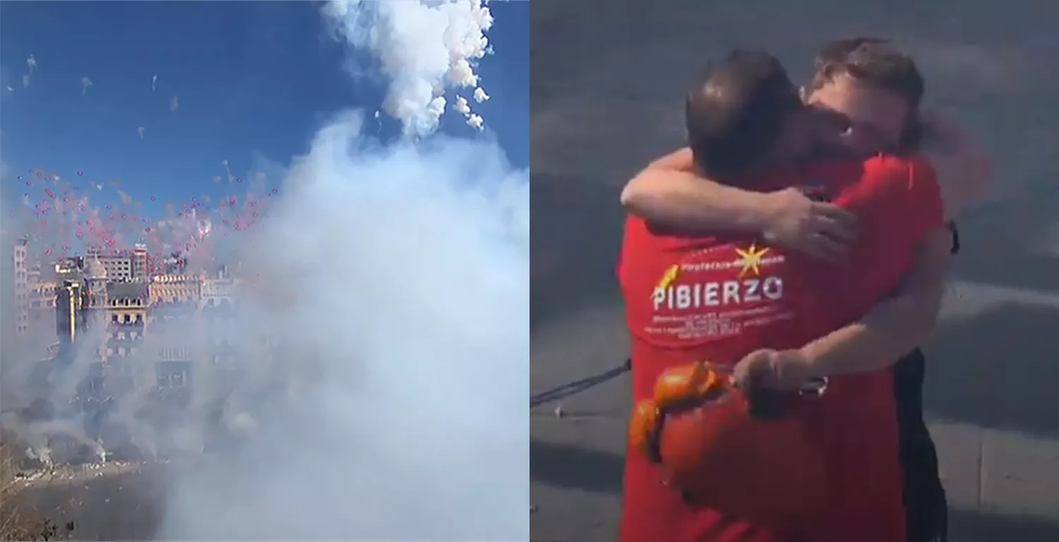 Así 'retumbó' Valencia con la traca de Pibierzo en la mascletá