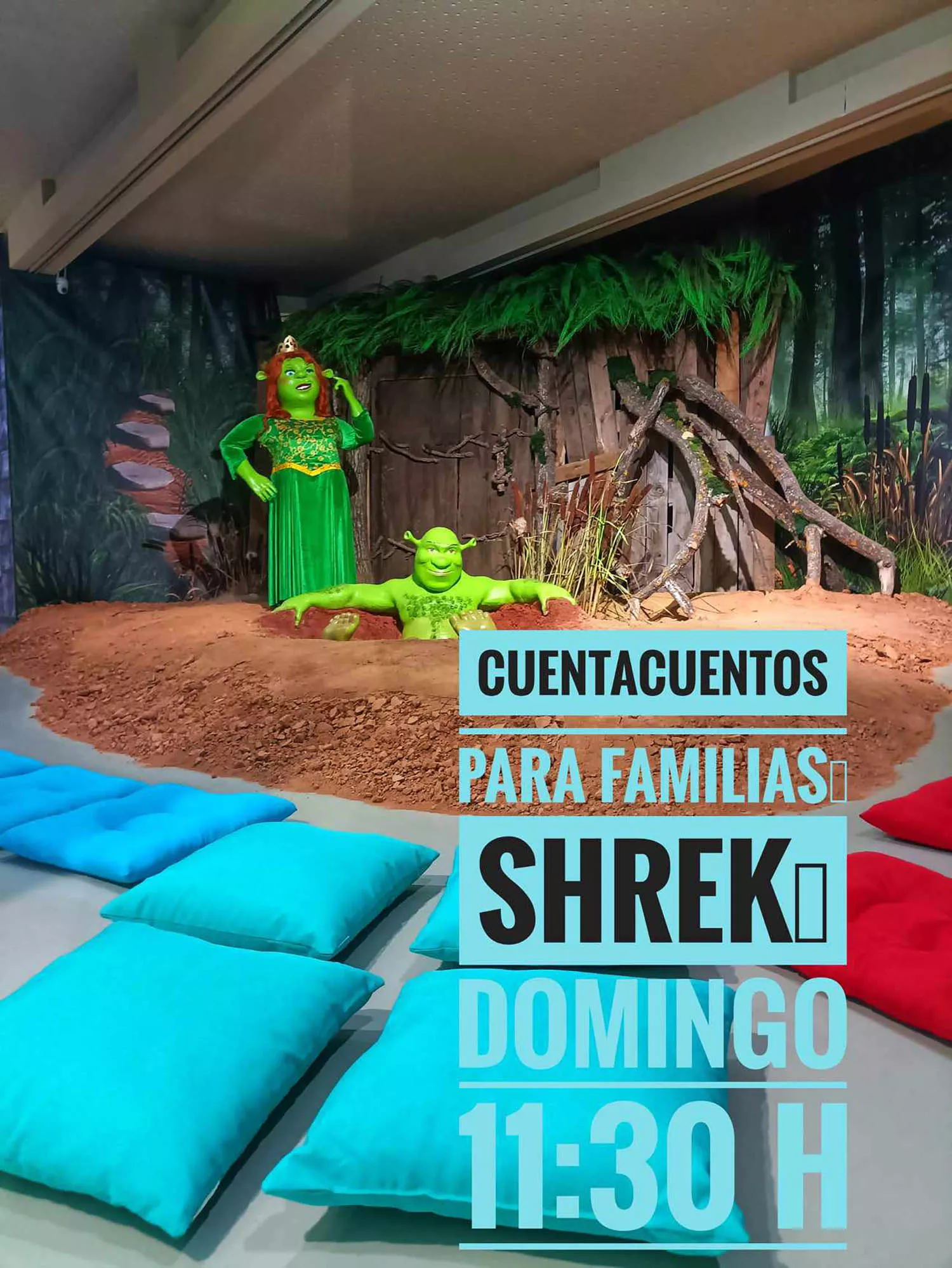 Disfruta de la mágica historia de Shrek y Fiona con el cuentacuentos del Munic de Carracedelo.