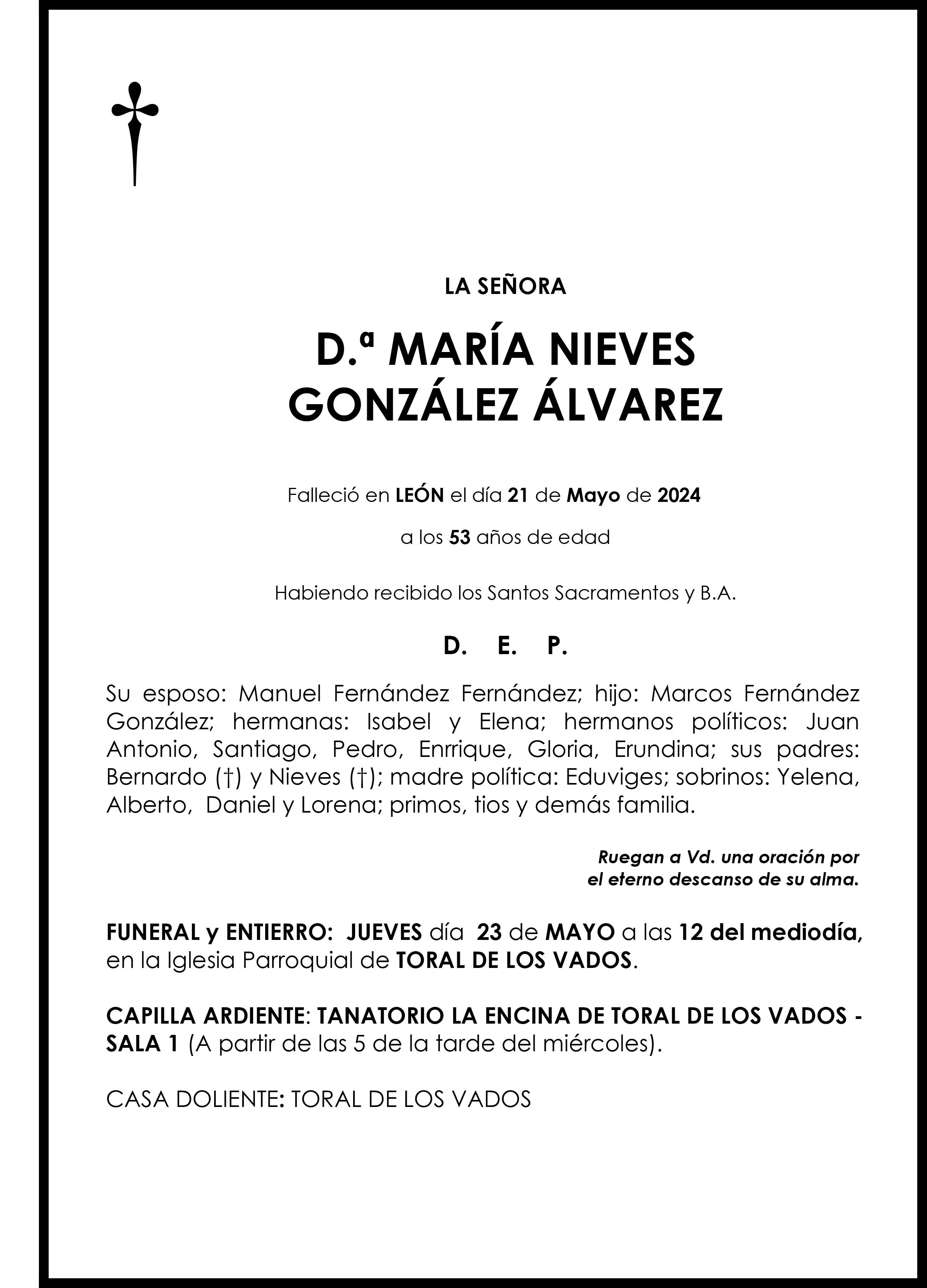 MARÍA NIEVES GONZÁLEZ ÁLVAREZ