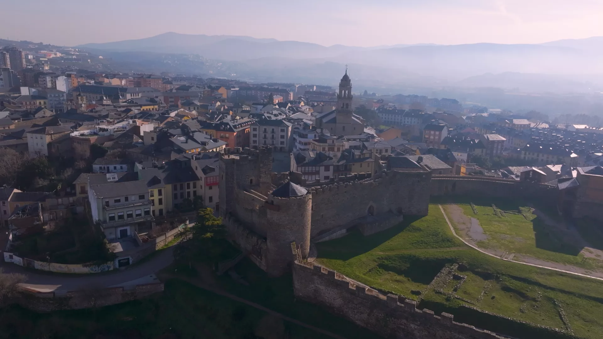 Imagen aérea del Castillo de Ponferrada