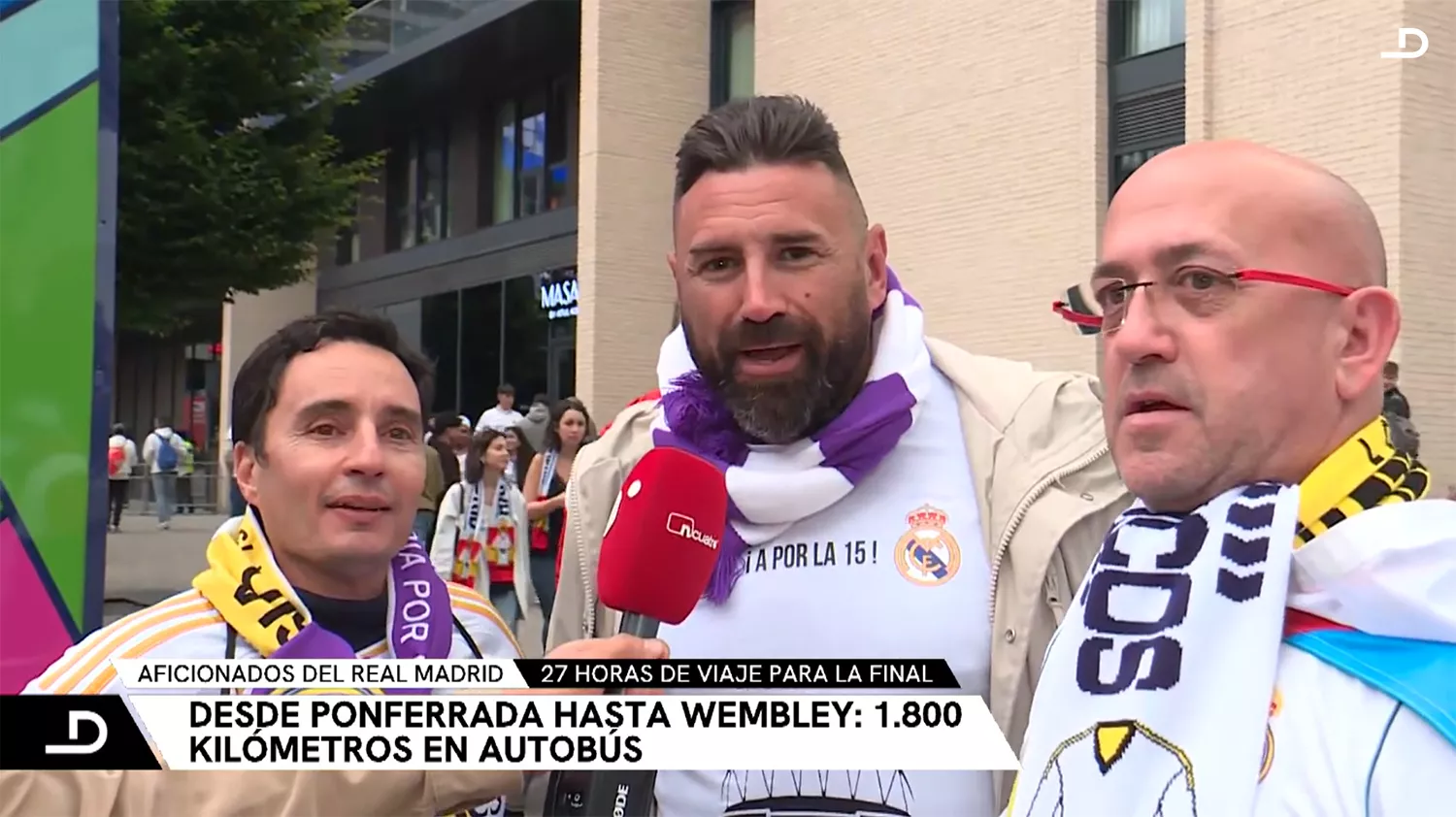 De Ponferrada a Wembley: Estos aficionados recorren 1.800 km en autobús para apoyar al Real Madrid en la final de la Champions