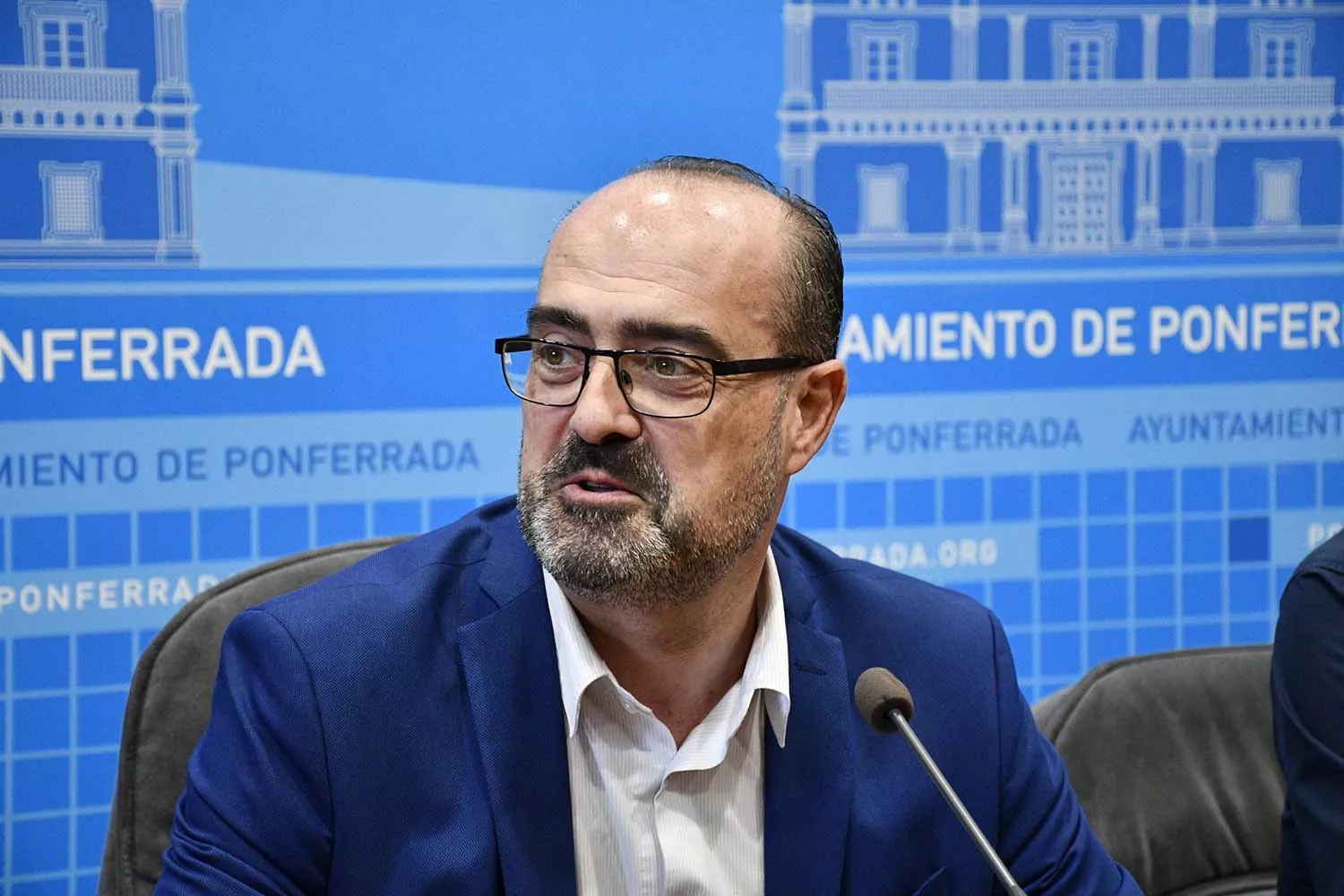 El alcalde de Ponferrada Marco Morala durante la rueda de prensa de este jueves