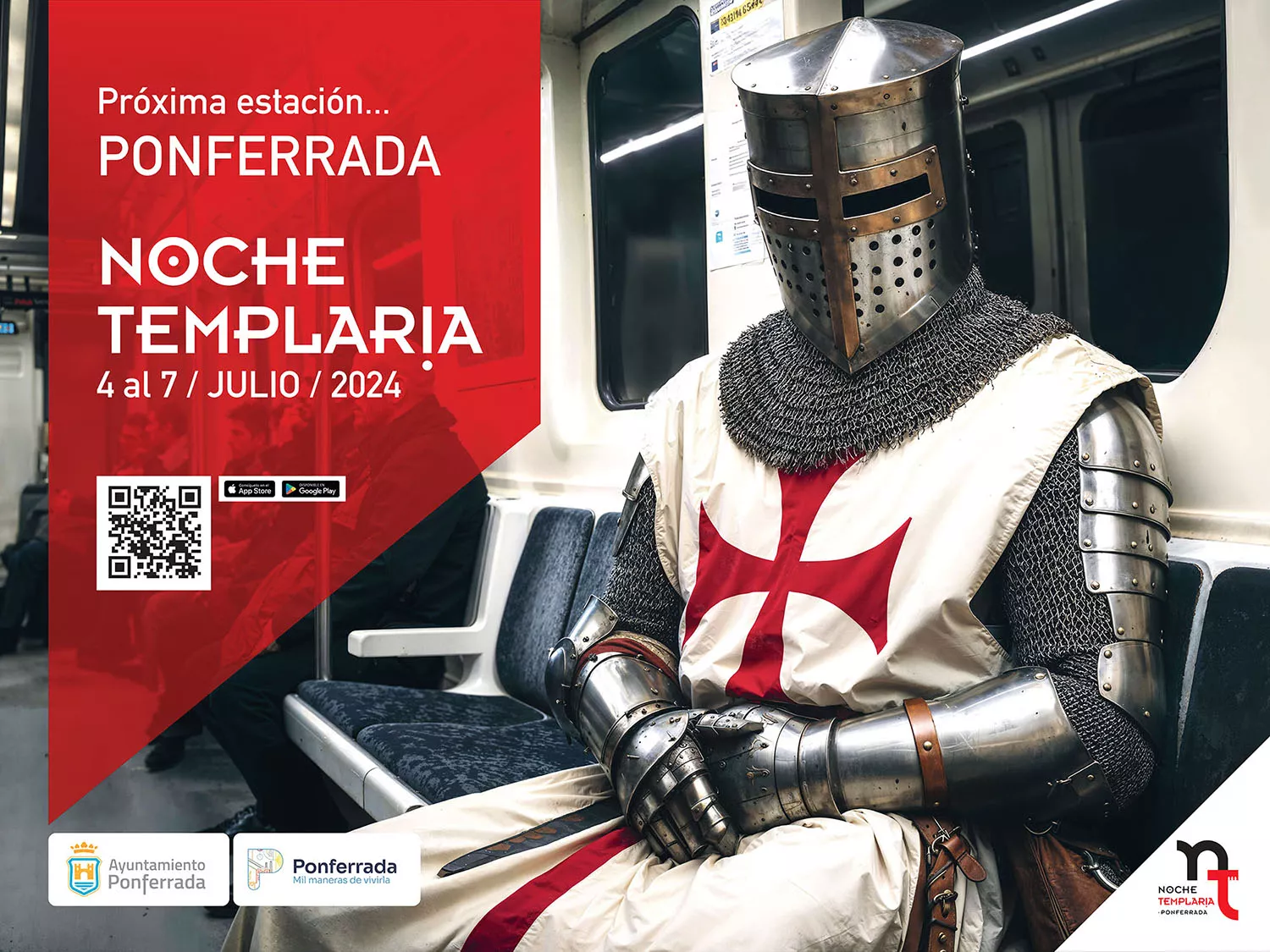 Ponferrada promociona su Noche Templaria con carteles en 17 estaciones de metro de Madrid