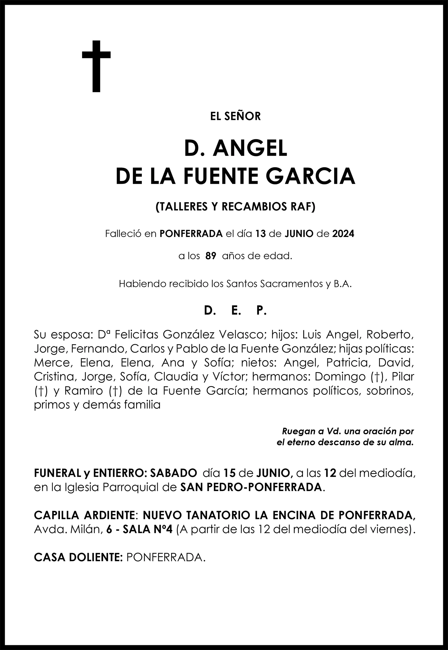 ANGEL DE LA FUENTE GARCIA