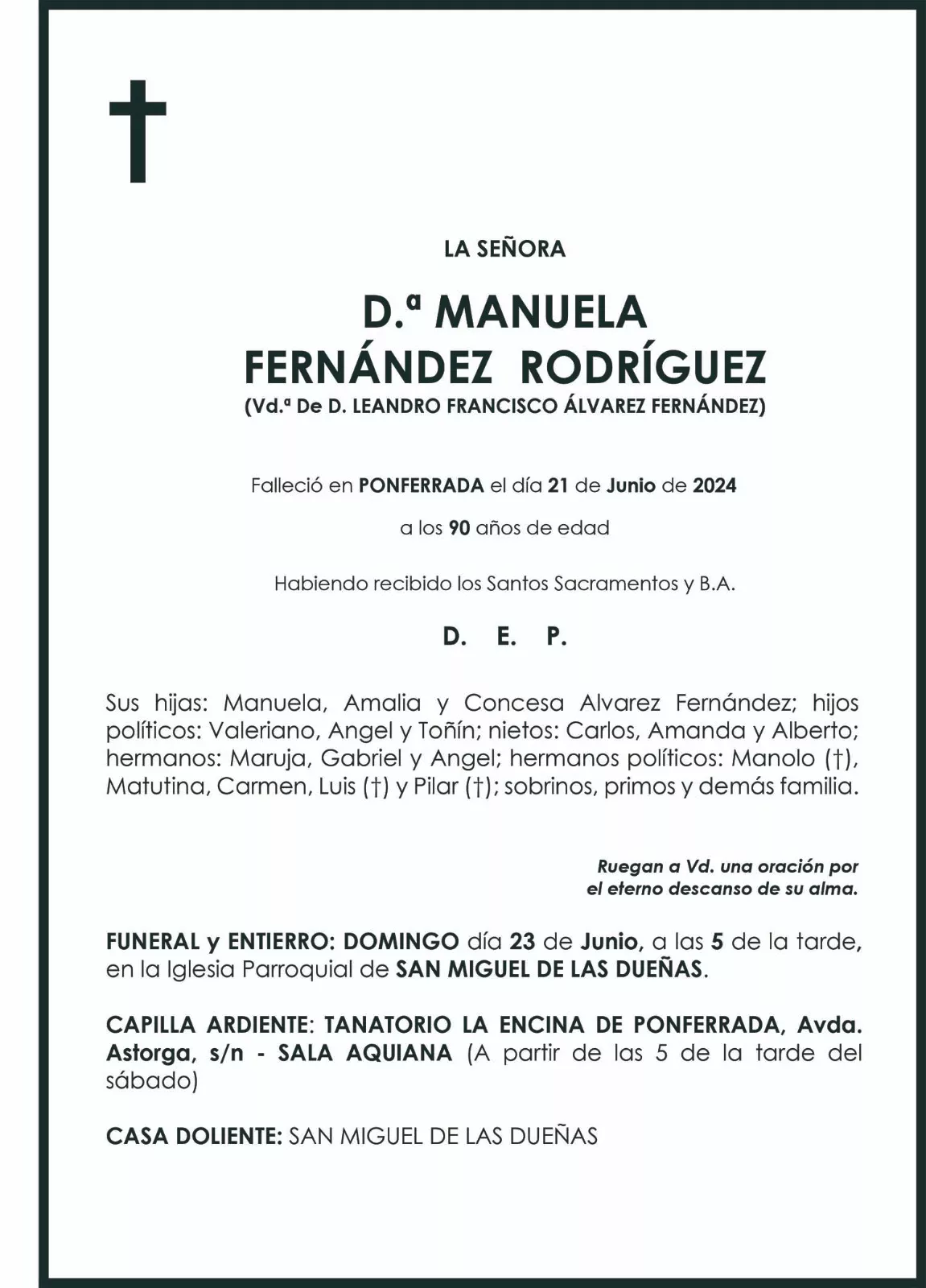 MANUELA FERNANDEZ RODRIGUEZ