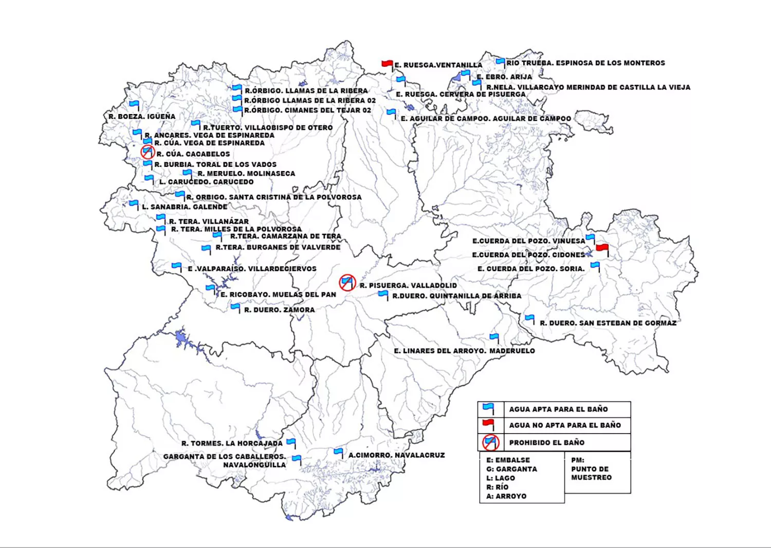 MAPA DE APTITUD ZONAS DE BAÑO.