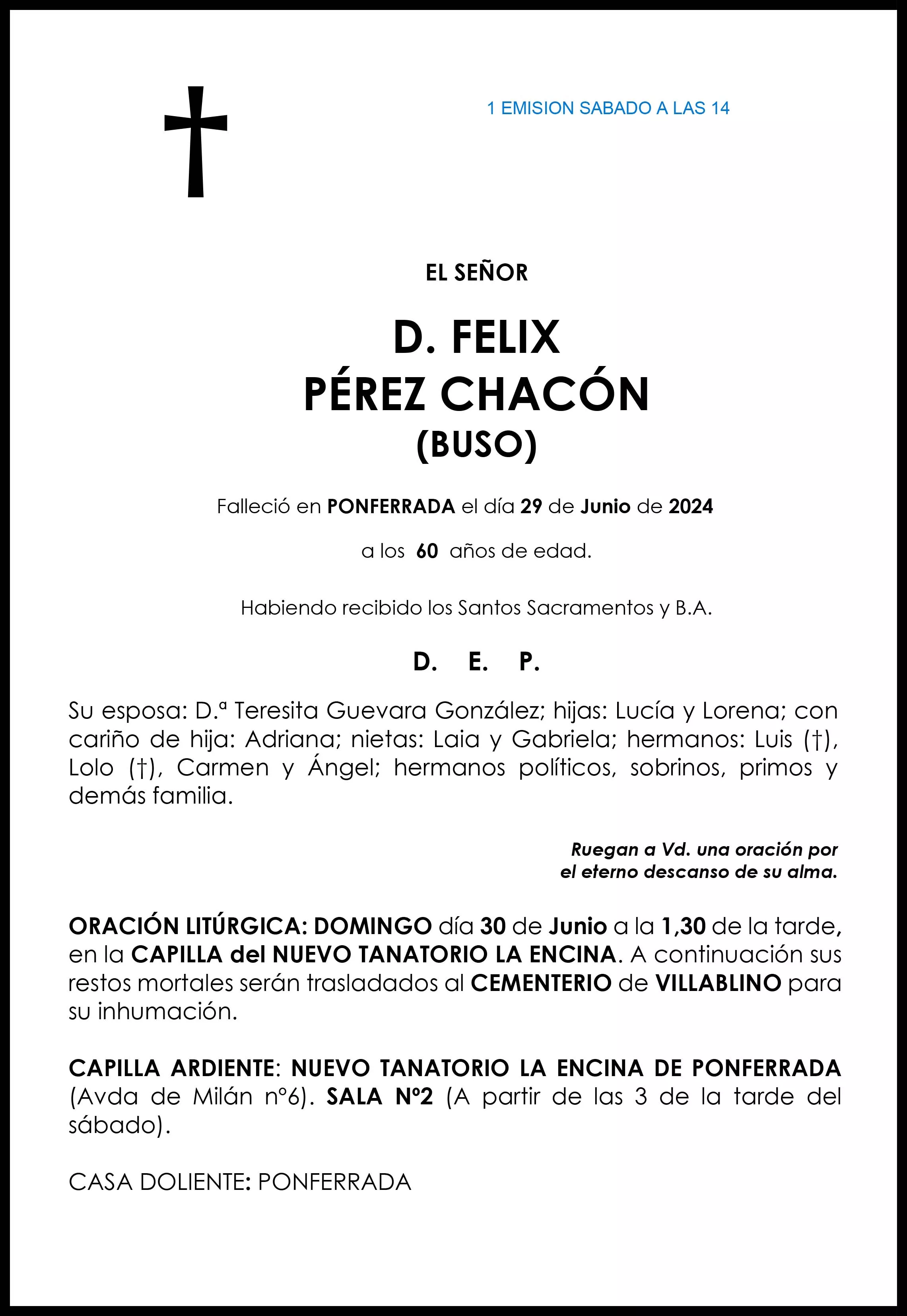 FELIX PEREZ CHACON