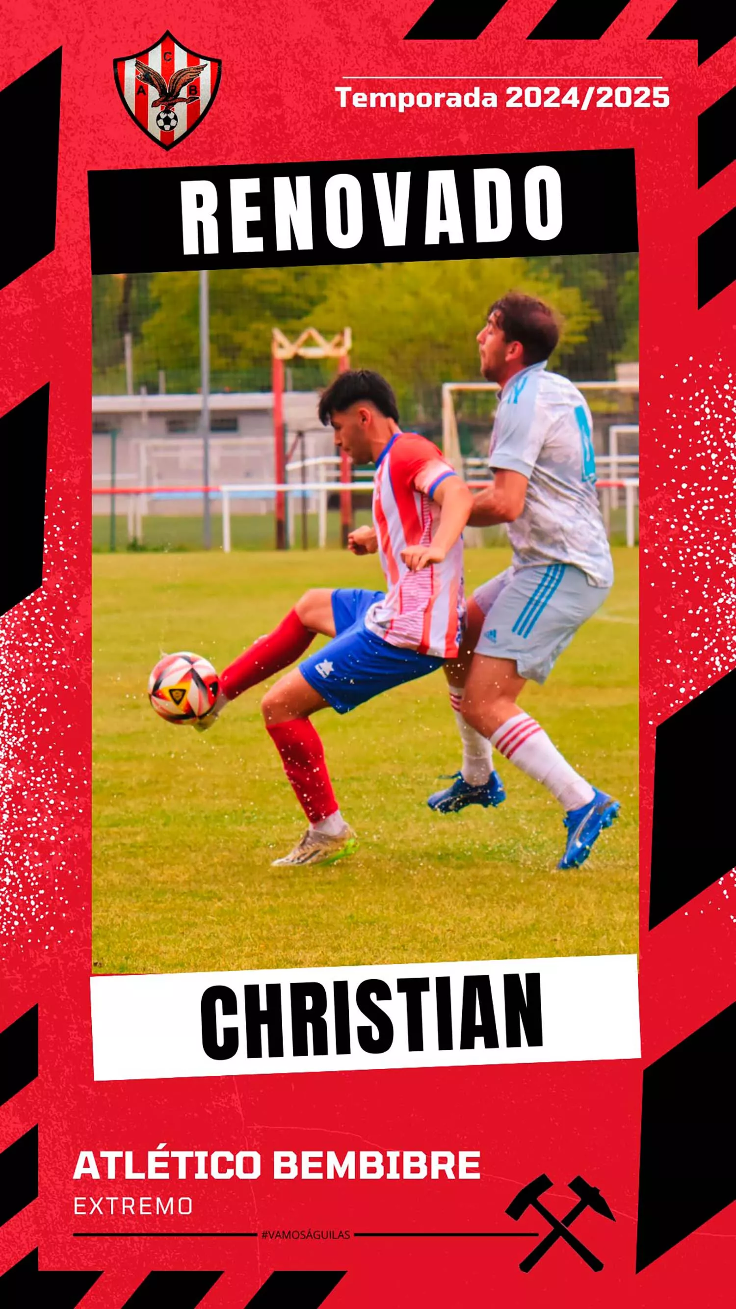 Christian, renueva con el Atlético Bembibre. Foto @AtcoBembibre