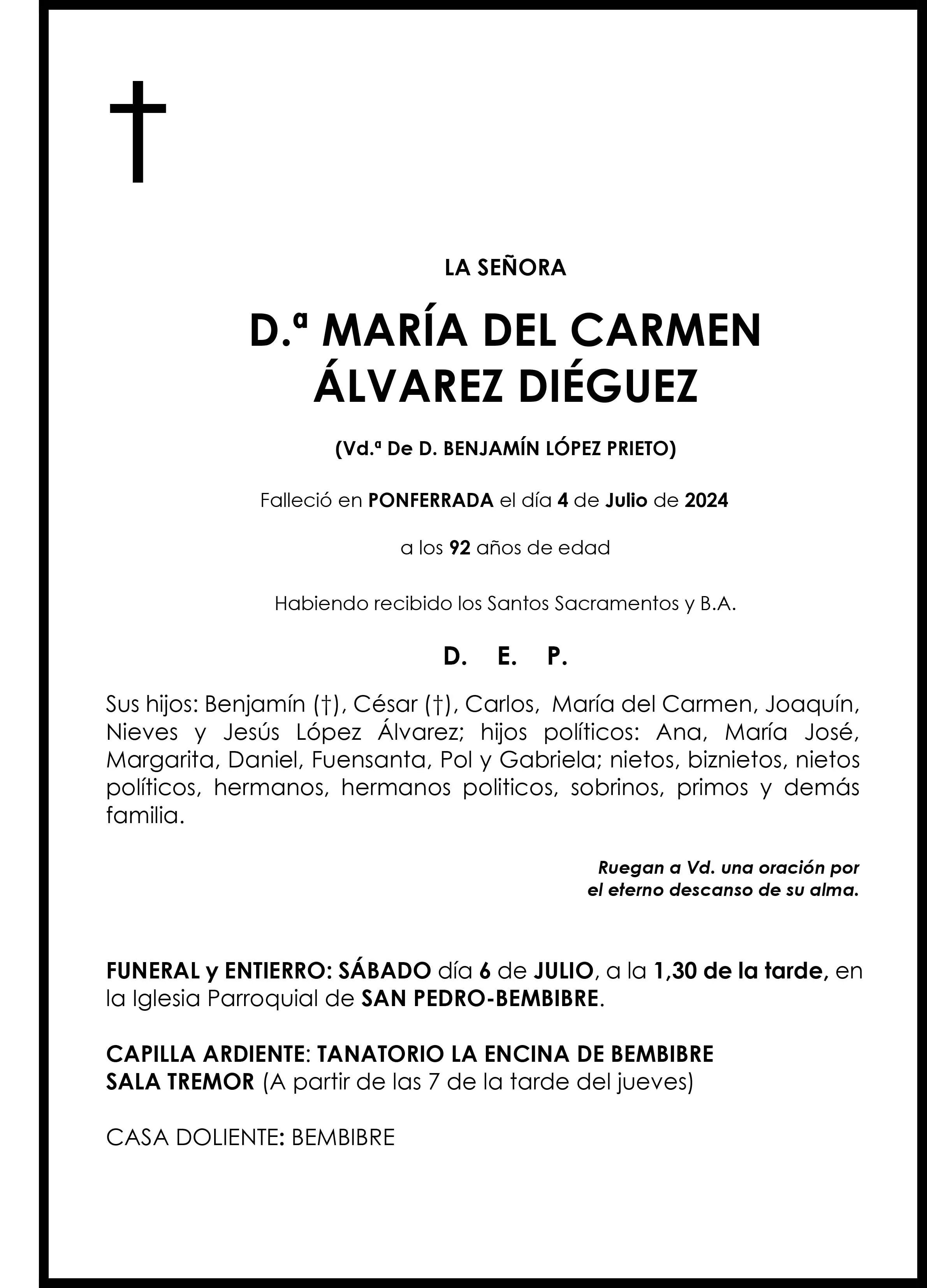 MARIA DEL CARMEN ÁLVAREZ DIÉGUEZ