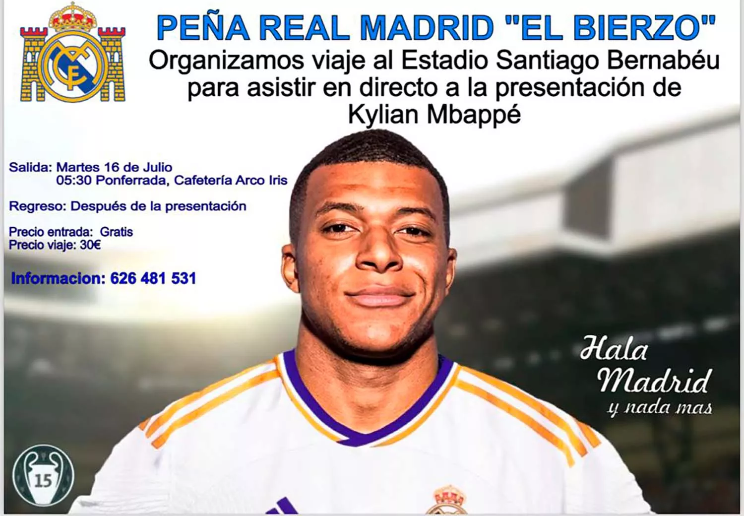 Peña Real Madrid "El Bierzo" presentación Kylian Mbappé