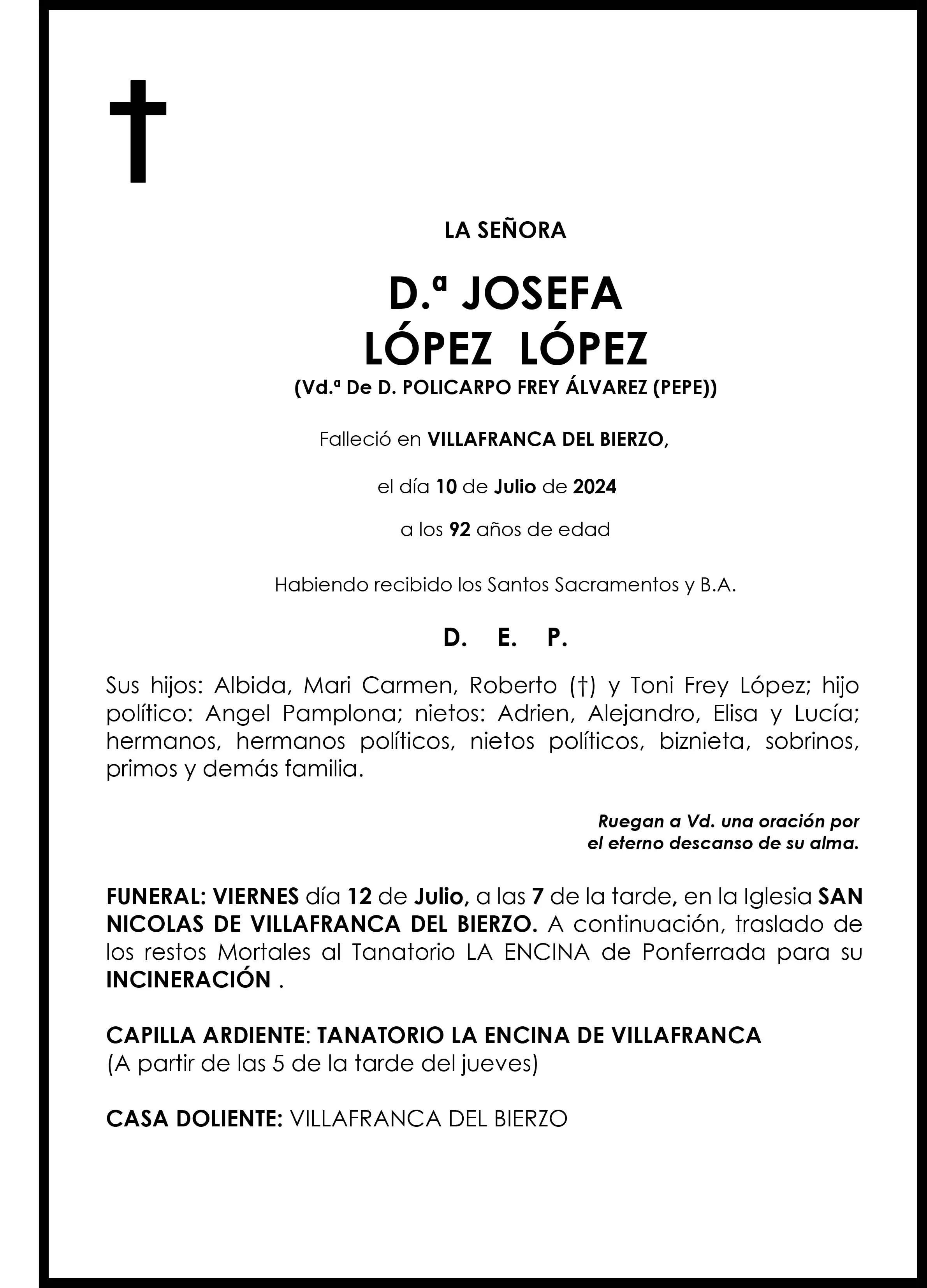 77594ESQUELA JOSEFA LÓPEZ LÓPEZ