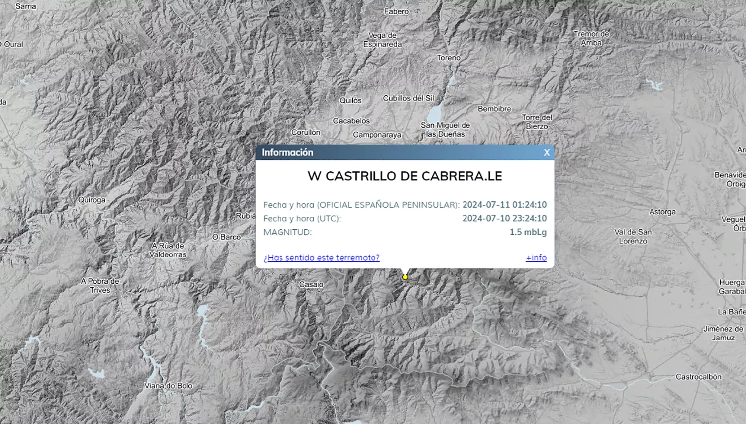 Terremoto Castrillo de Cabrera