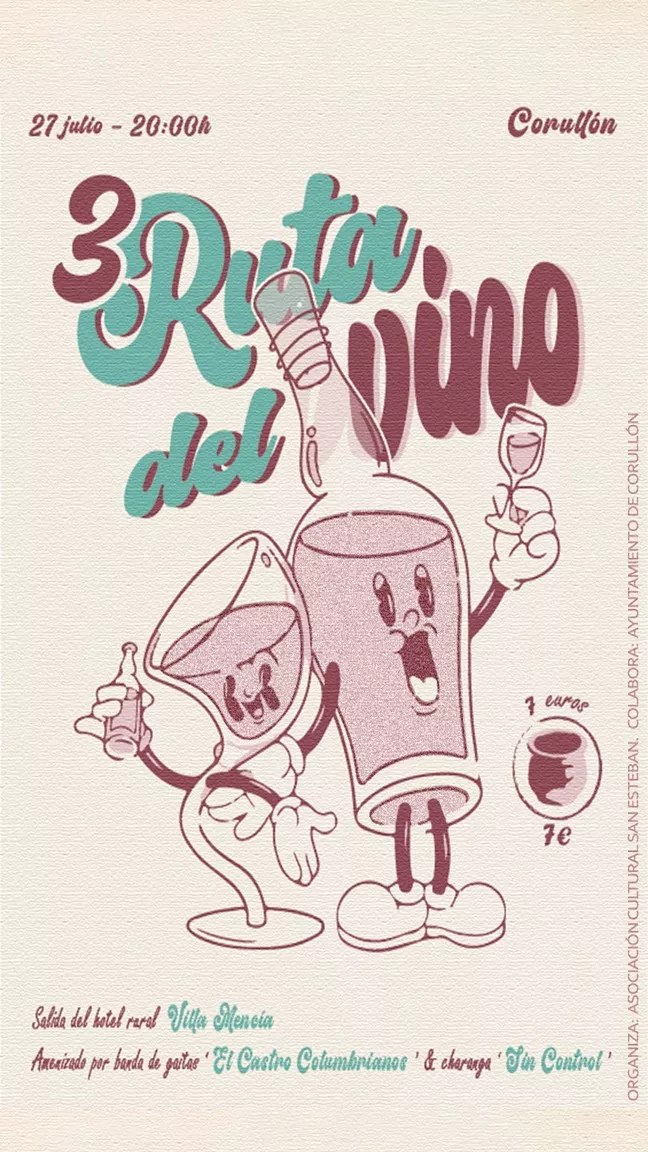 Cartel de la ruta del vino de Corullón