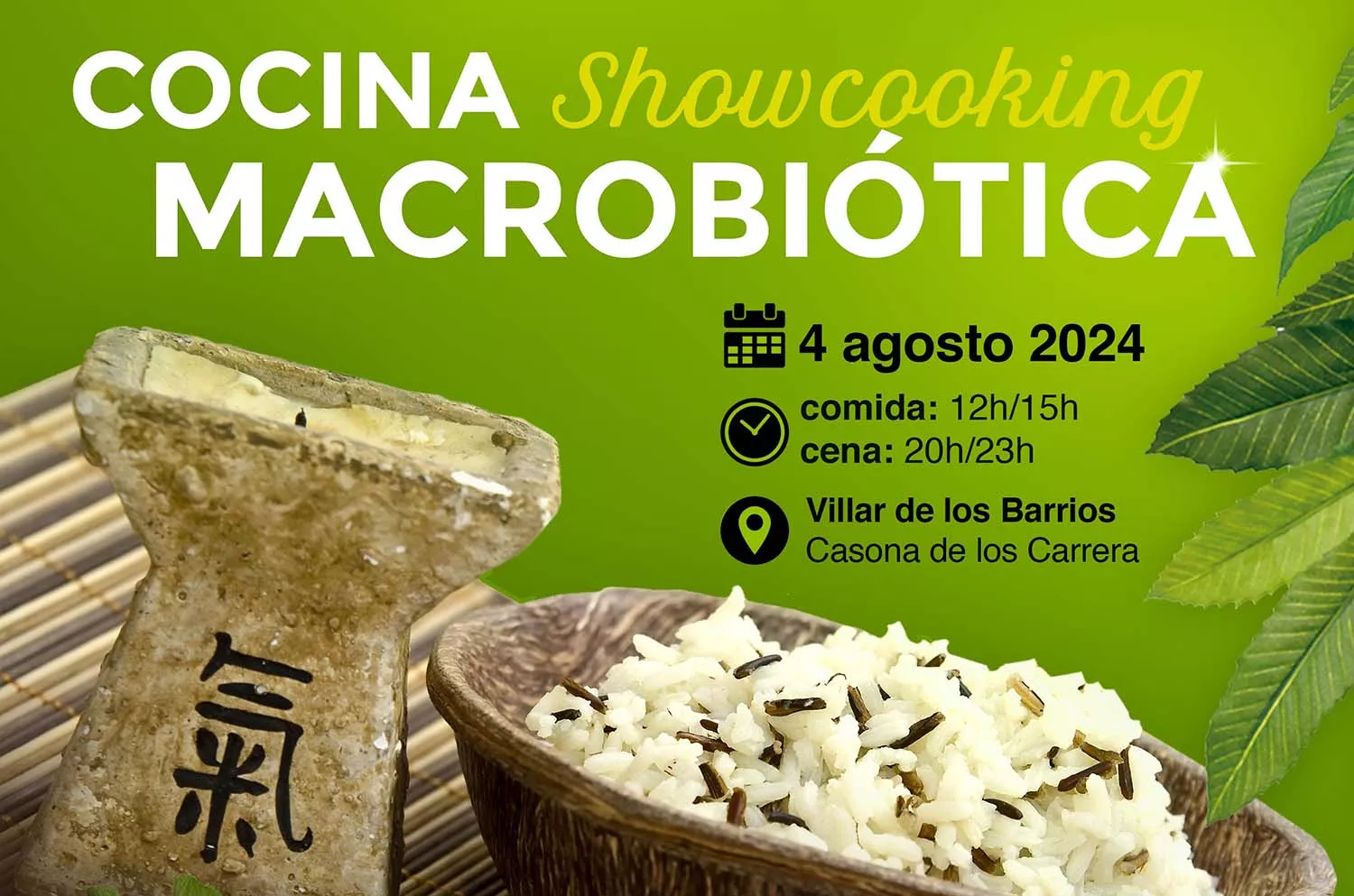 Taller y degustación sobre Cocina Macrobiótica en el soto de Villar de los Barrios