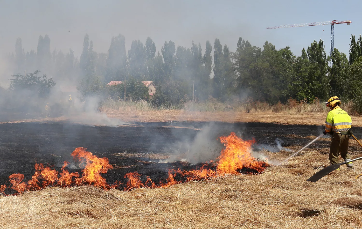  Incendio en unas tierras de cultivo en Palencia