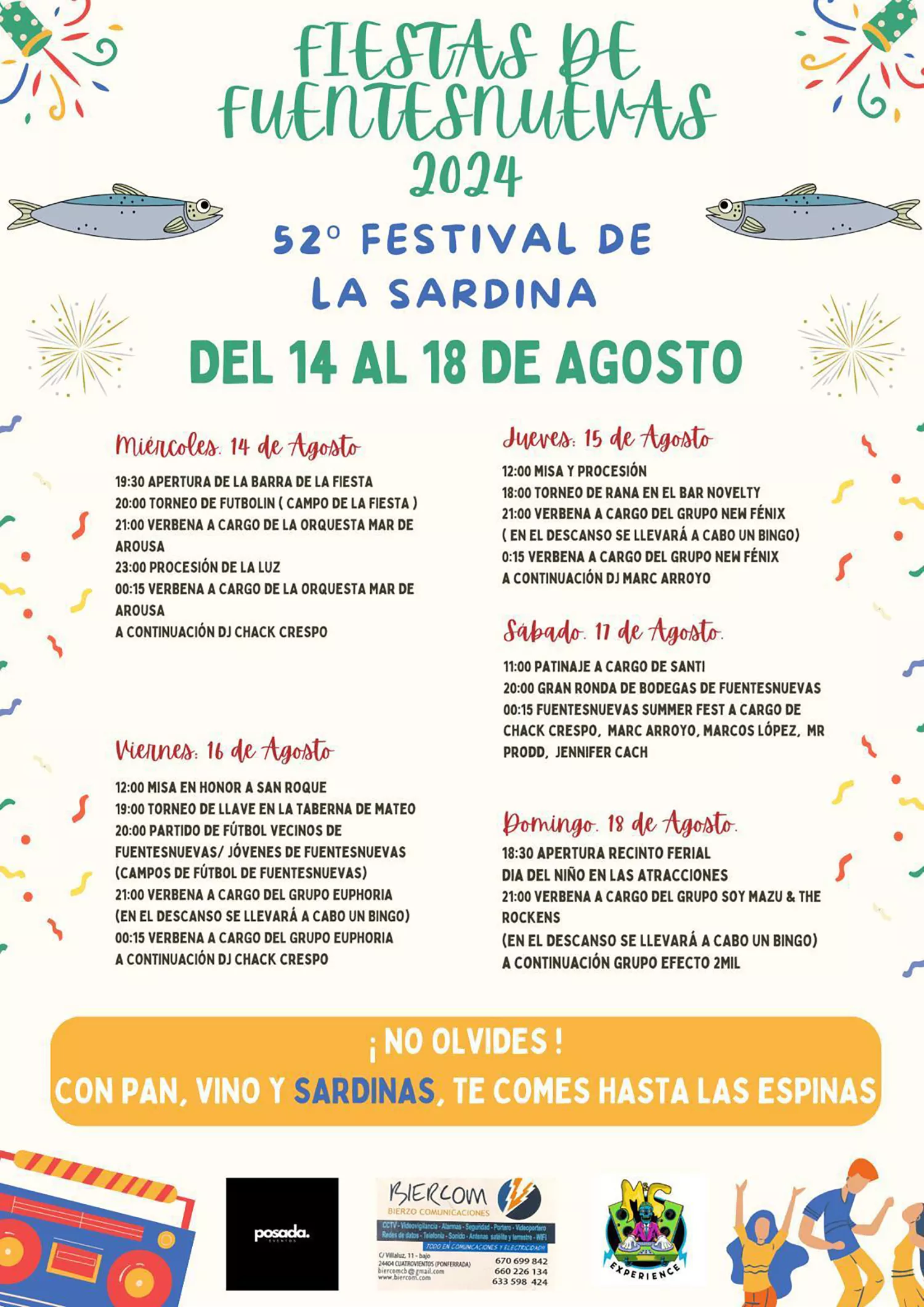 FFuentesnuevas celebra su Festival de la Sardina con ronda de bodegas, bingo y torneo de futbolín