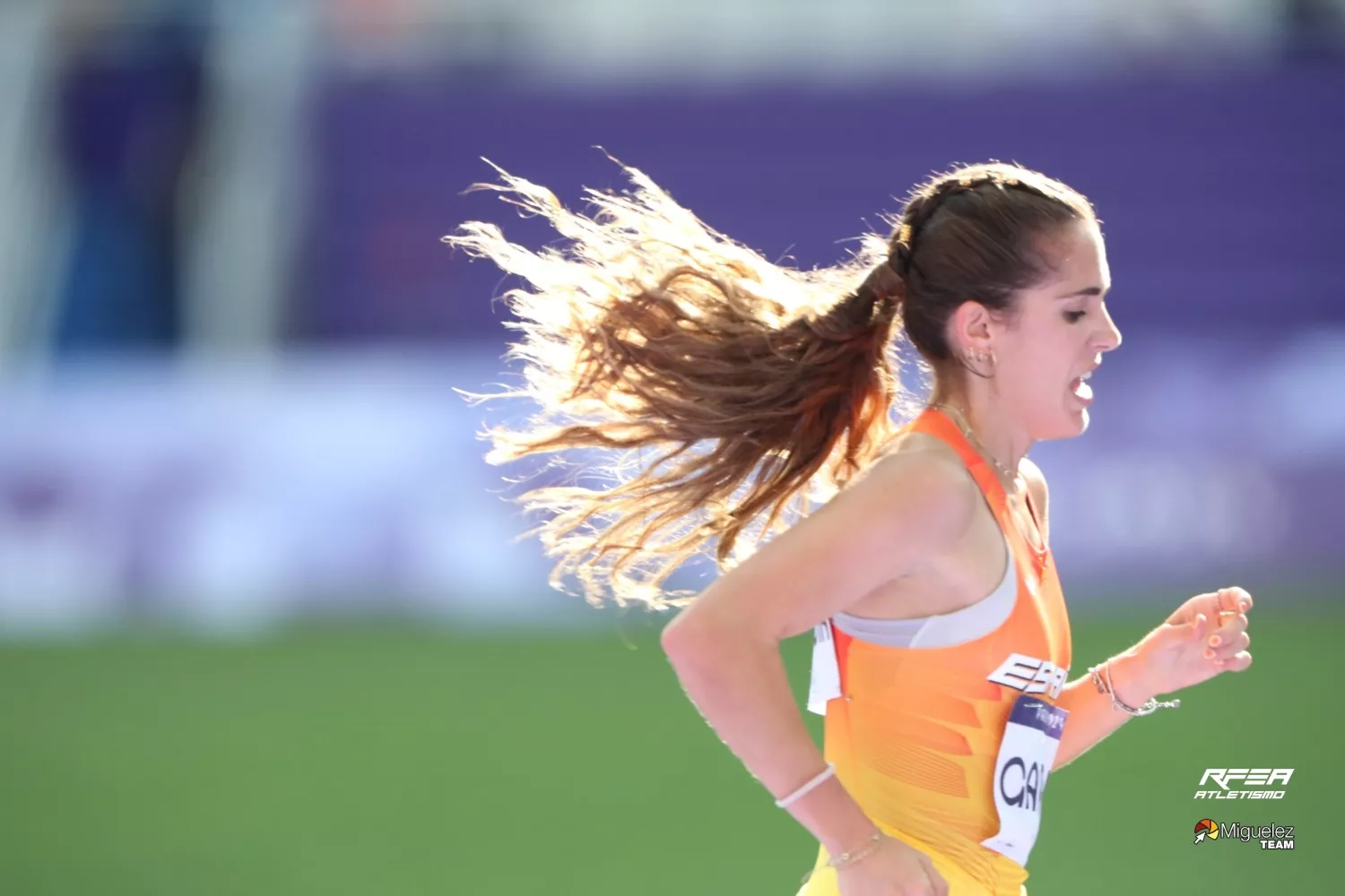 Marta Garcia durante la semifinal de los 5.000 metros en los Juegos Olímpicos de París - RFEA