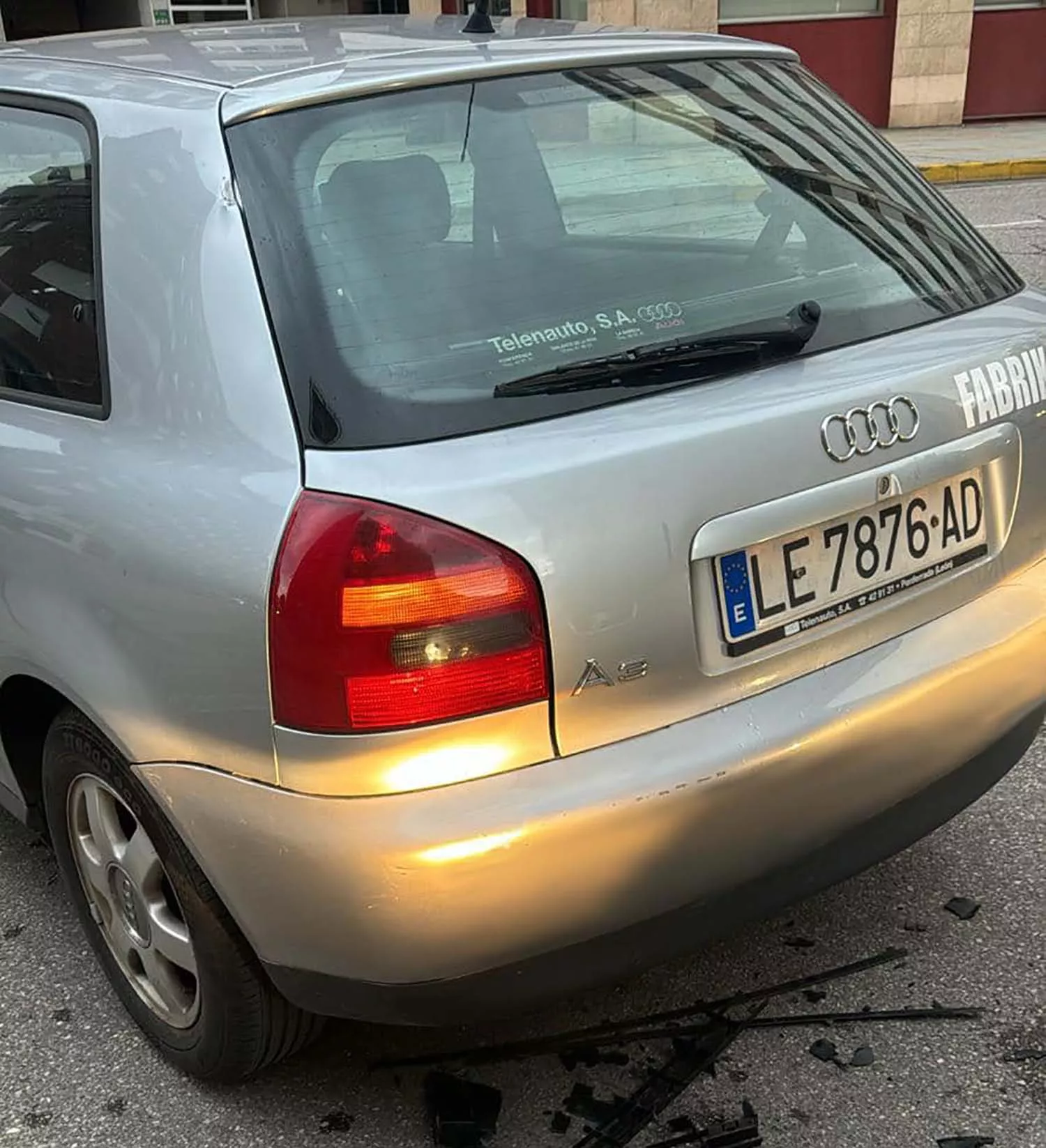 Foto del coche de Alejandro Martín difundida en las redes