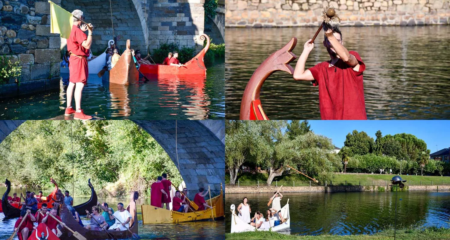 Las embarcaciones romanas disputan la esperada batalla naval en la Ludus Bergidum de Cacabelos