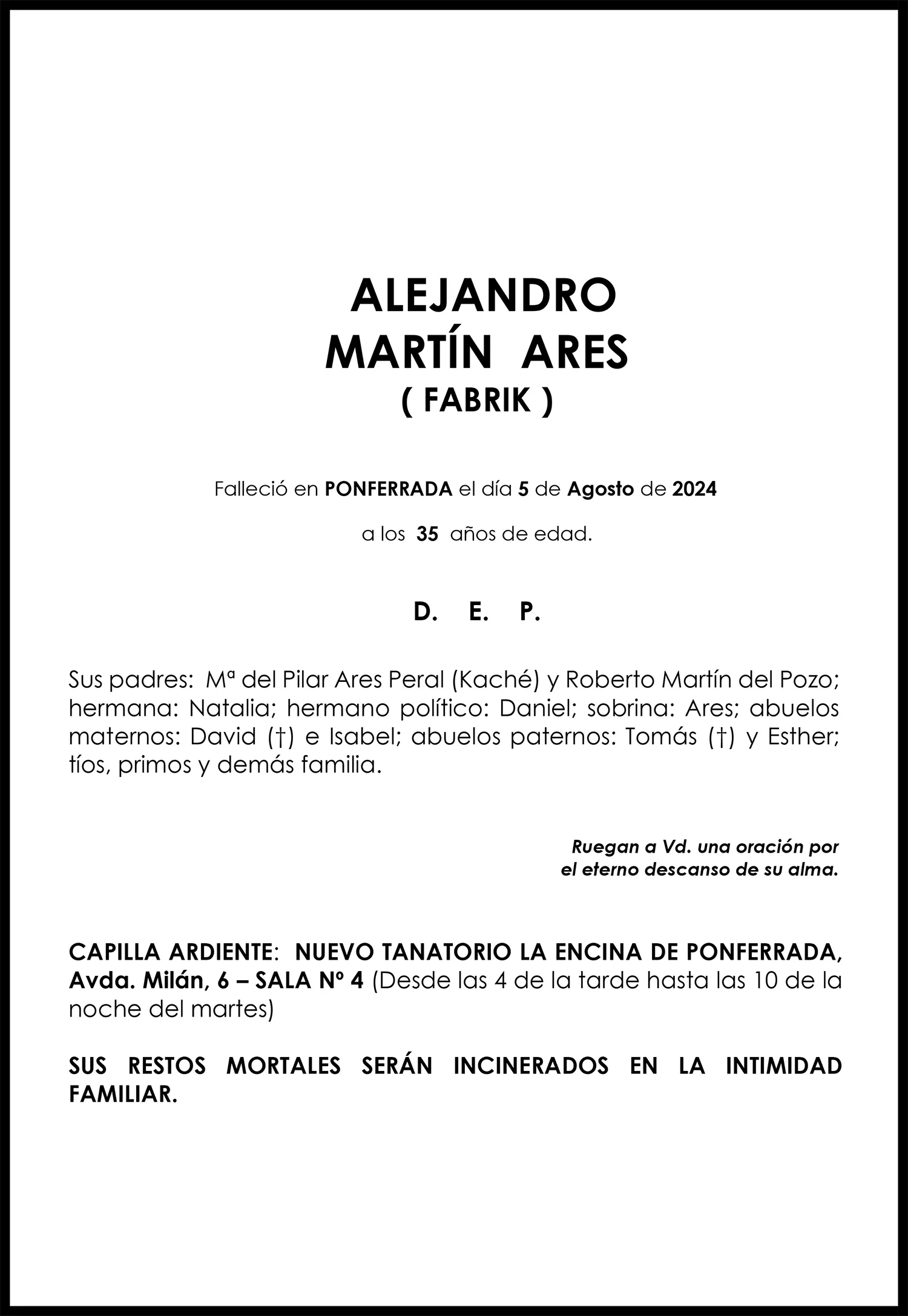 ALEJANDRO MARTIN ARES