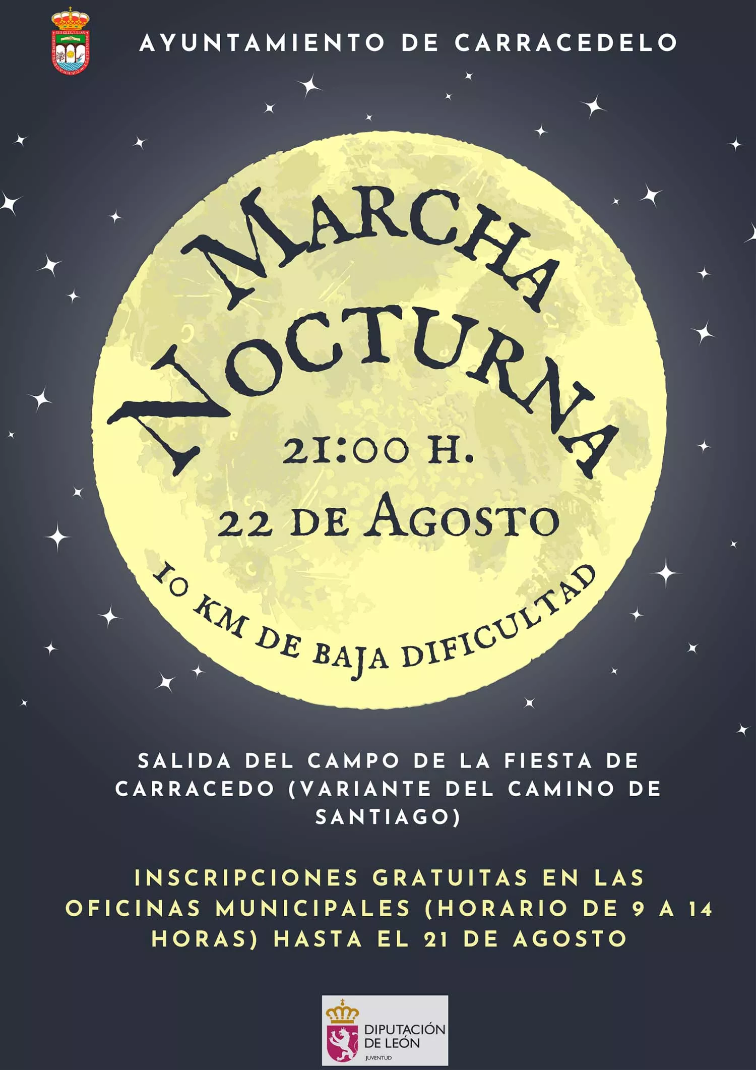 Cartel de la marcha nocturna de carracedelo 2024