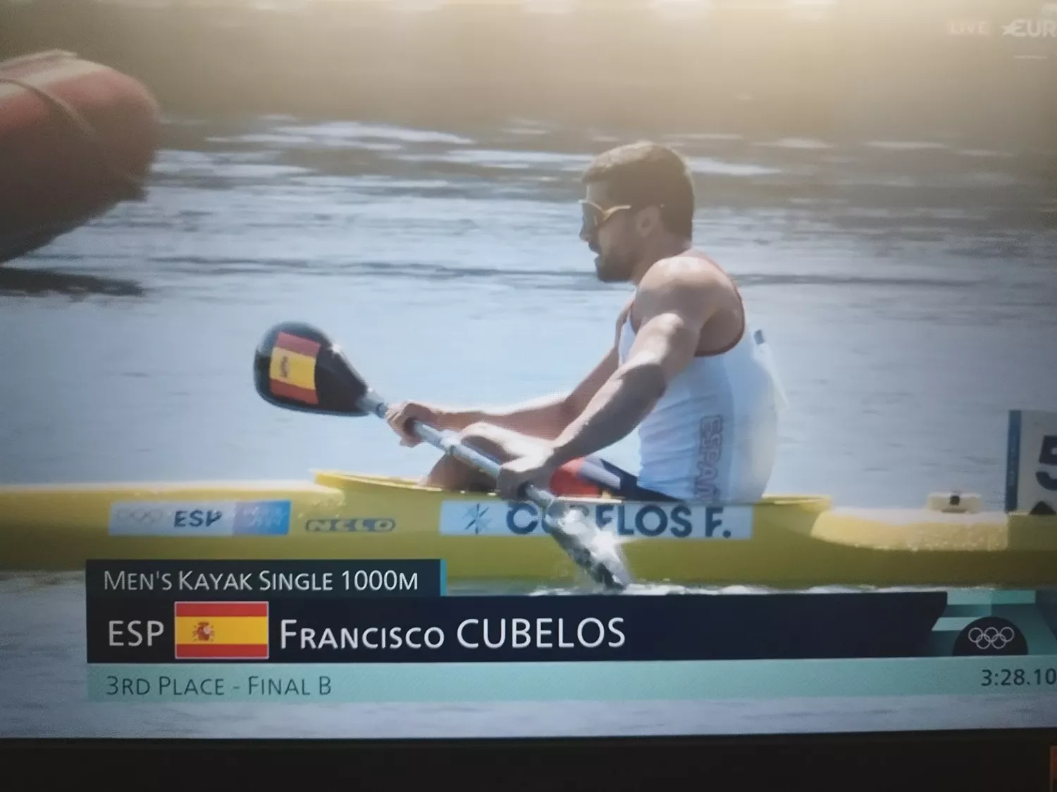 El piragüista con raíces bercianas Paco Cubelos, tercero en la final de consolación de los Juegos Olímpicos en el K1 1.000 metros