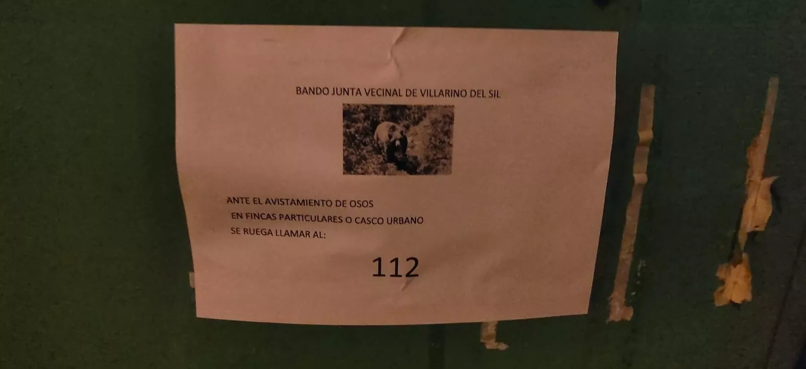 Aviso en Villarino del Sil ante el avistamiento de osos