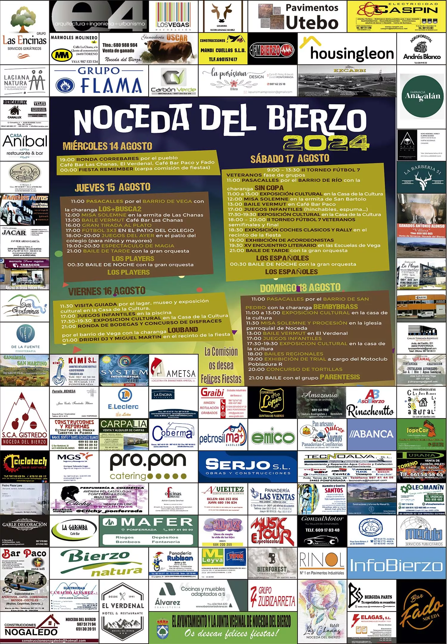 Cartel Fiestas Municipales Noceda del Bierzo 2024