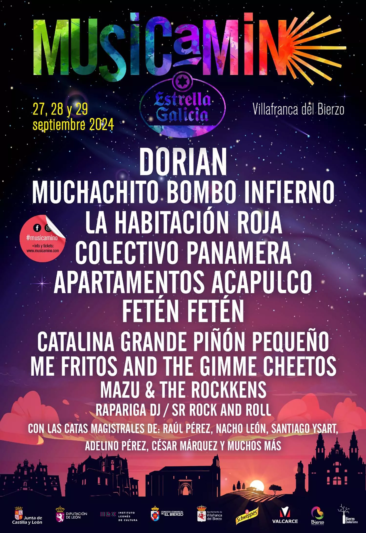 Cartel oficial Musicamino Festival. Villafranca del Bierzo 27 28 y 29 de septiembre 2024