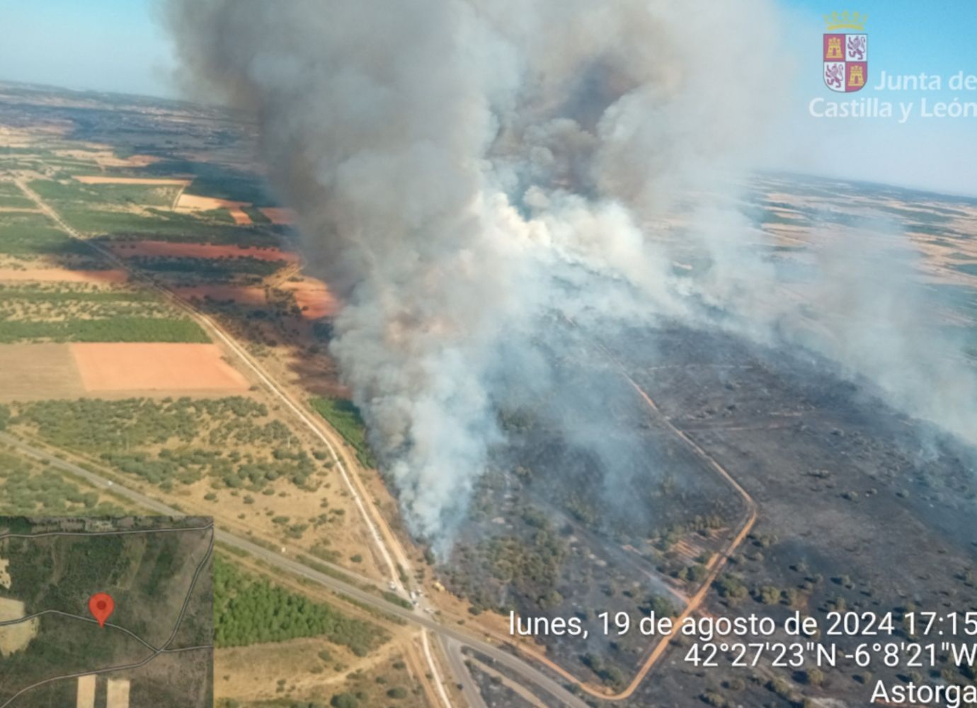 Incendio de Castrillo de los Polvazares (León)