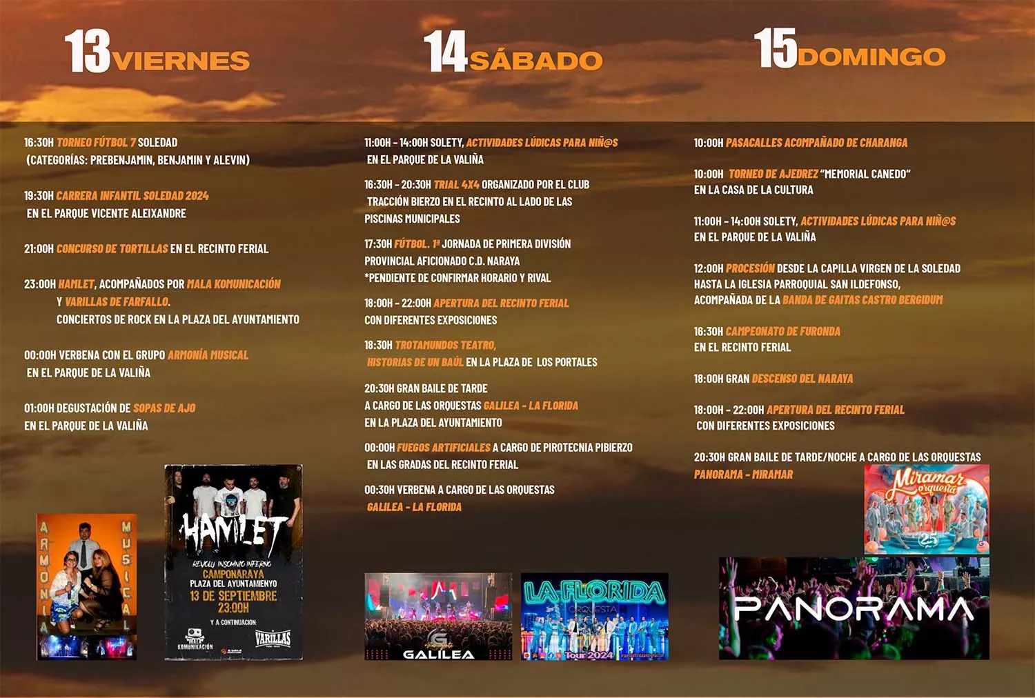 Programa fiestas la soledad Camponaraya