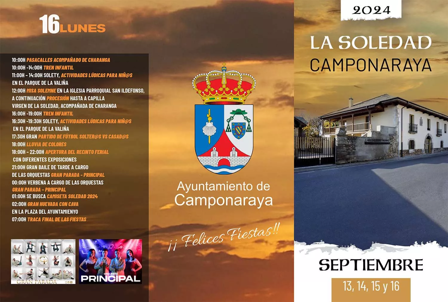 Programa fiestas la soledad Camponaraya.