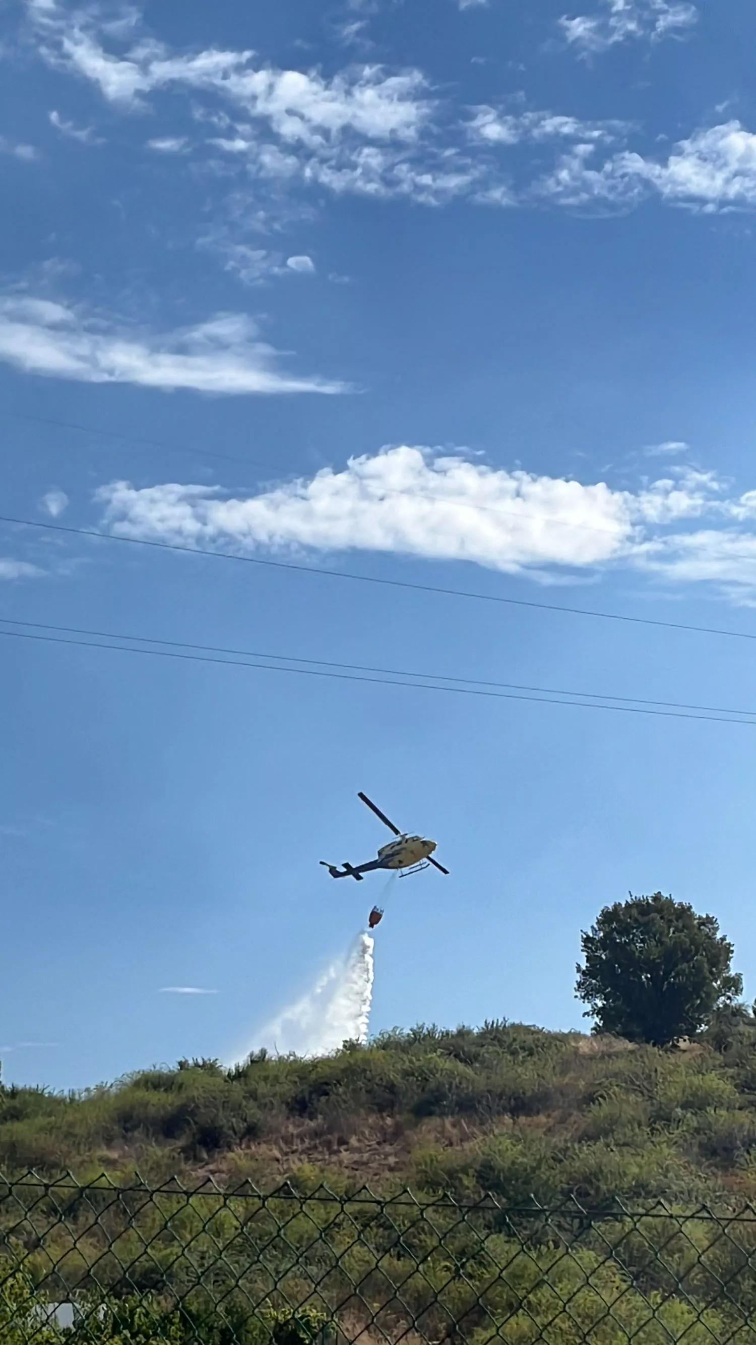 Medios aéreos y terrestres intervienen en un incendio en las inmediaciones de La Corona (Bembibre)  |  Imagen cedida por Imara da Costa Nogueira