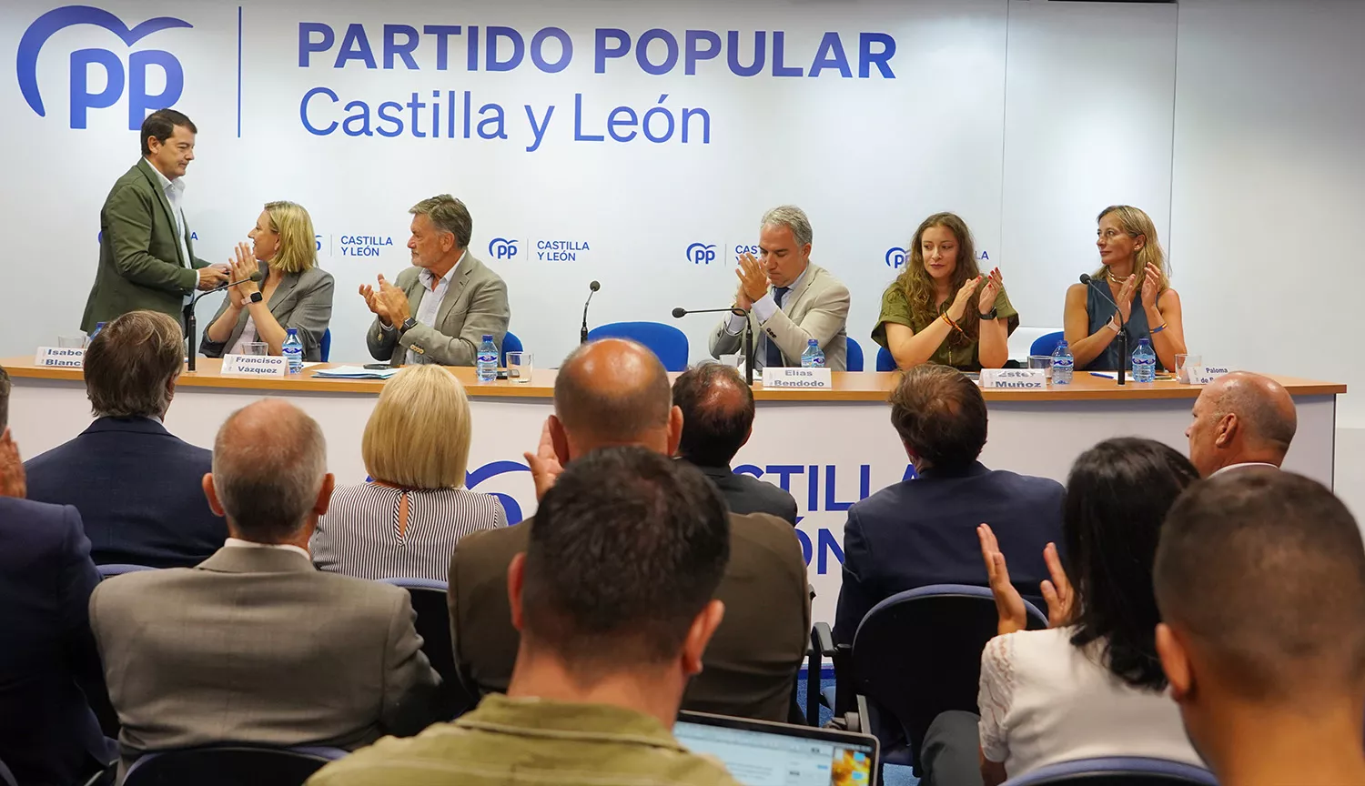 El presidente del PP de Castilla y León, Alfonso Fernández Mañueco, en la clausura de la reunión del Comité Ejecutivo Autonómico del PPCyL.