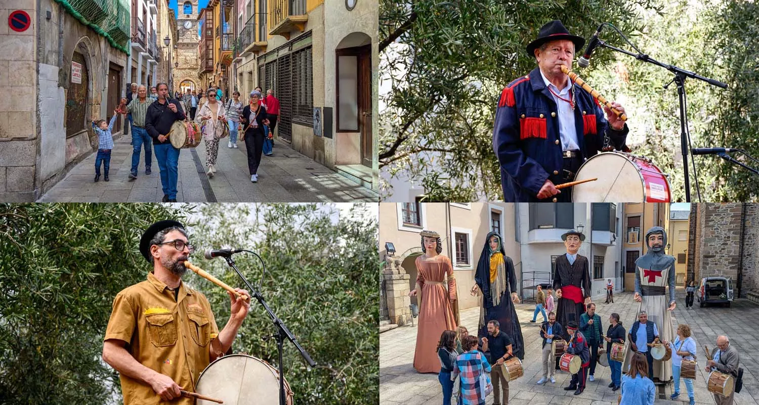 Los tamboriteros recorren Ponferrada en su lucha por mantener la tradición viva en las Fiestas de la Encina