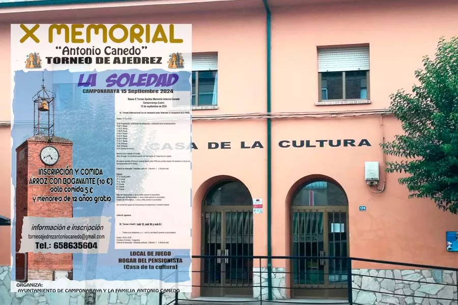 Casa de la Cultura de Camponaraya acogerá el X Torneo Ajedrez Memorial Antonio Canedo