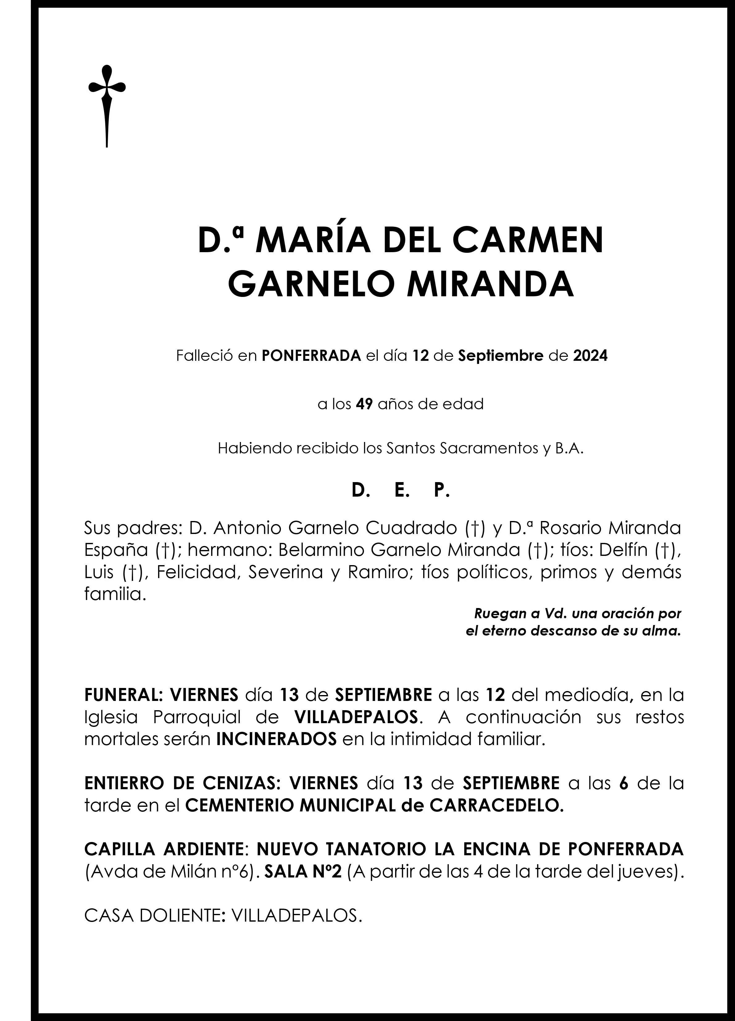 MARÍA DEL CARMEN GARNELO MIRANDA