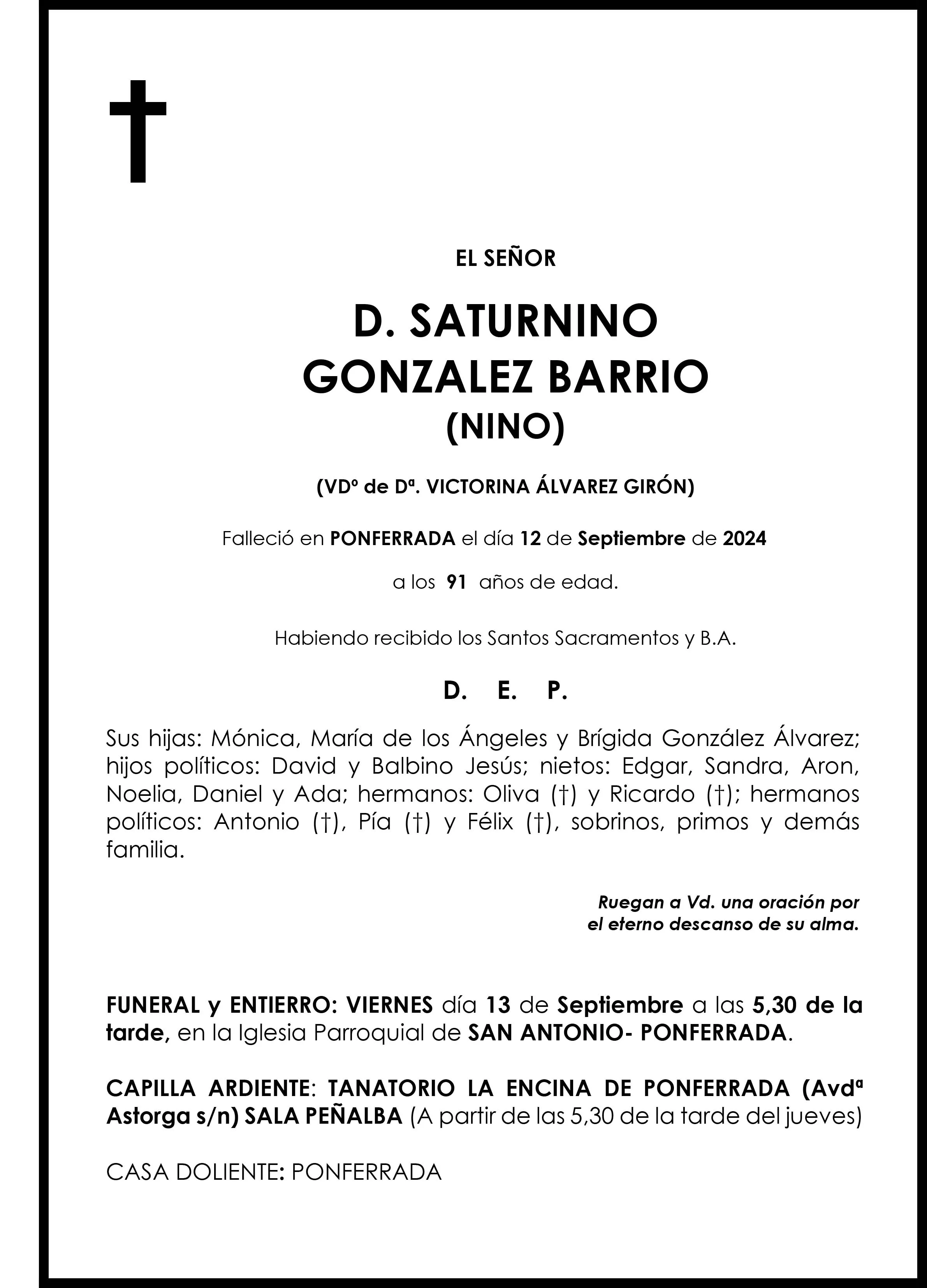 SATURNINO GONZÁLEZ BARRIO (NINO)