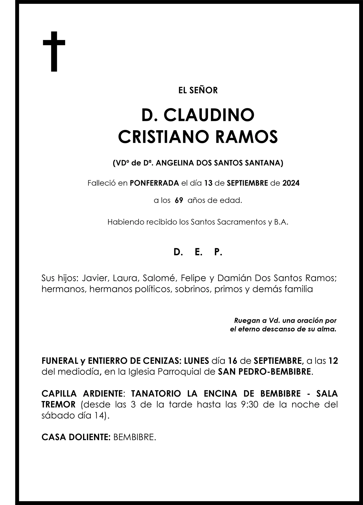 CLAUDINO CRISTIANO RAMOS