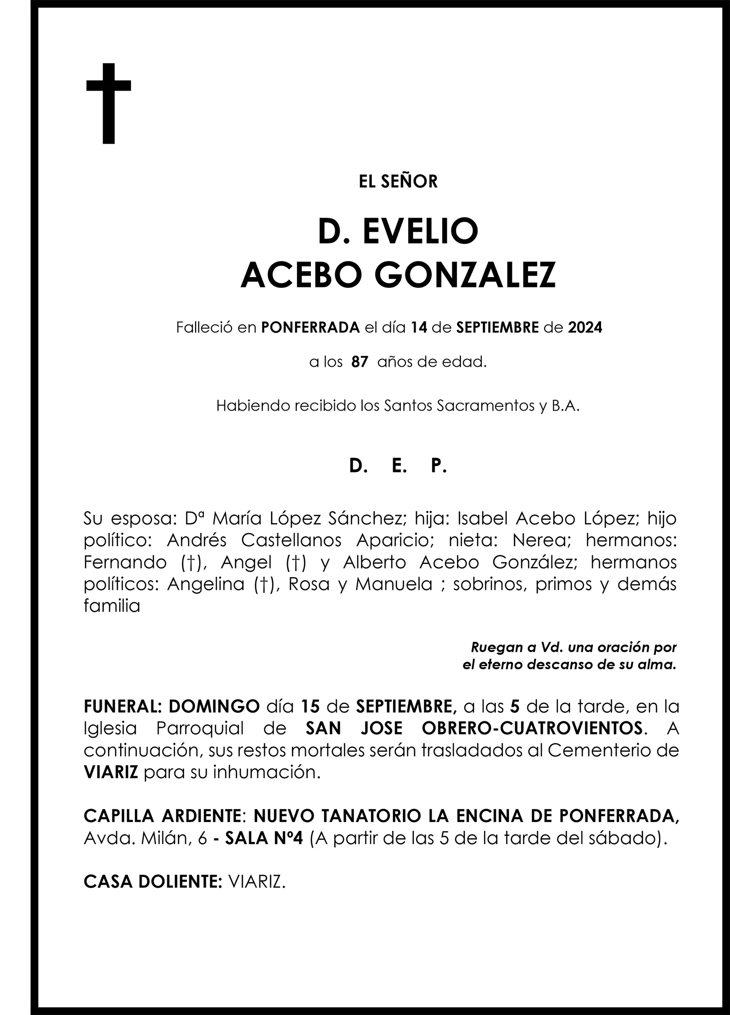 EVELIO ACEBO GONZALEZ