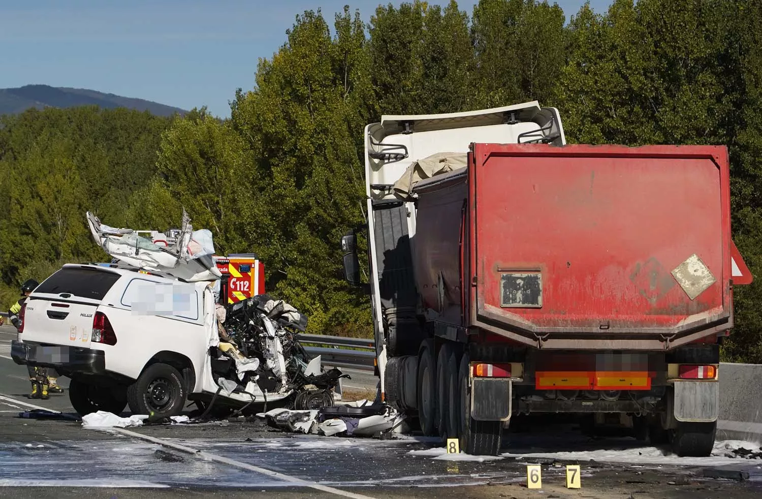 Accidente en la N VI en Carracedelo