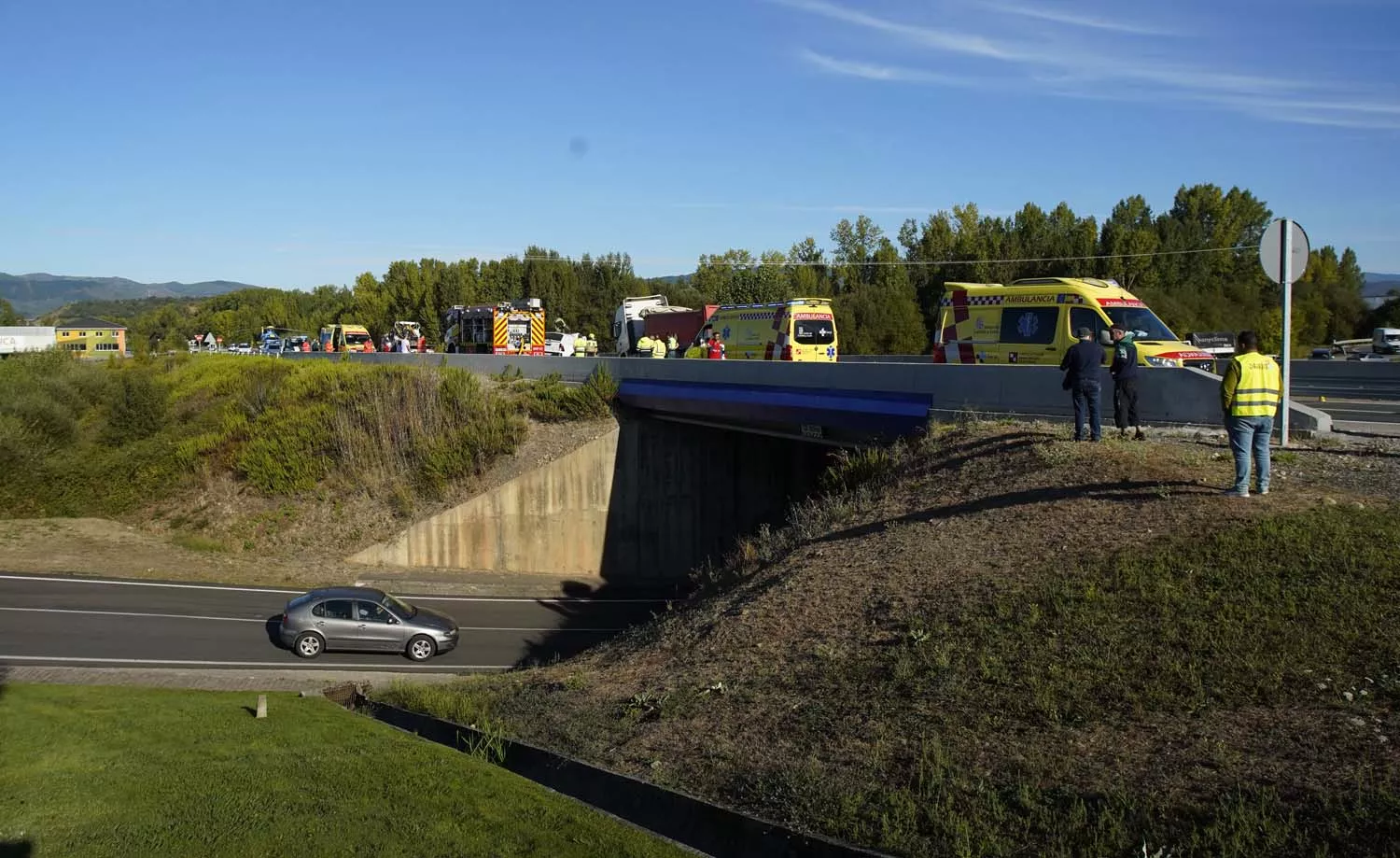 Accidente en la N VI en Carracedelo