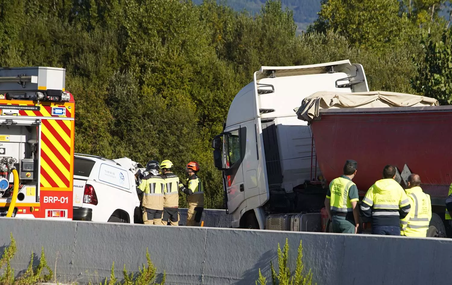 Accidente en la N VI en Carracedelo 